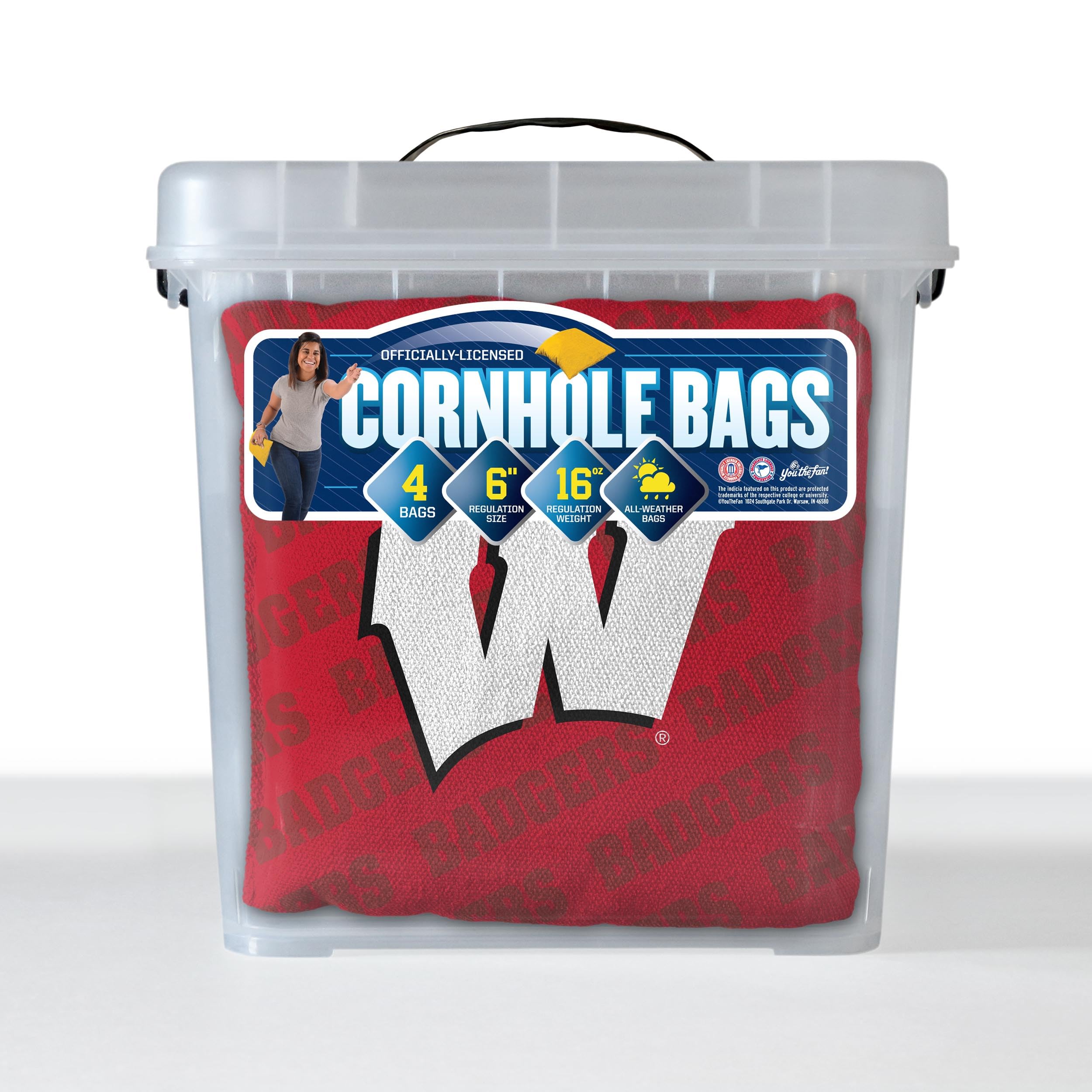 YouTheFan NCAA Wisconsin Badgers - Cornhole Bags - 4PK - Red - Sports Collectibles, Sports Memorabilia, Sports Fan Shop, Sports Gifts