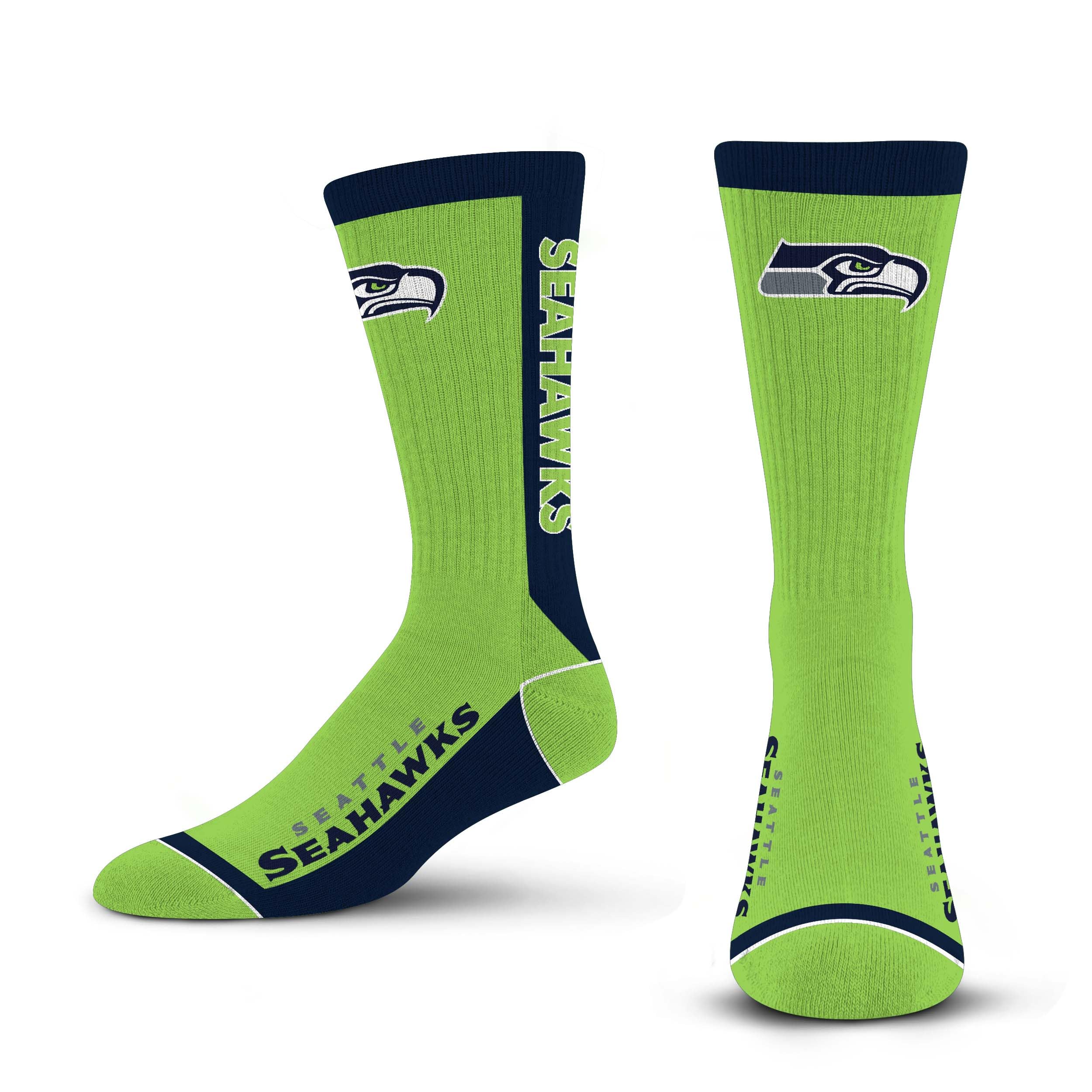 For Bare Feet NFL SEATTLE SEAHAWKS MVP Crew Sock Team Color Large - Sports Gifts, Sports Memorabilia, Sports Collectibles, Fan Shop