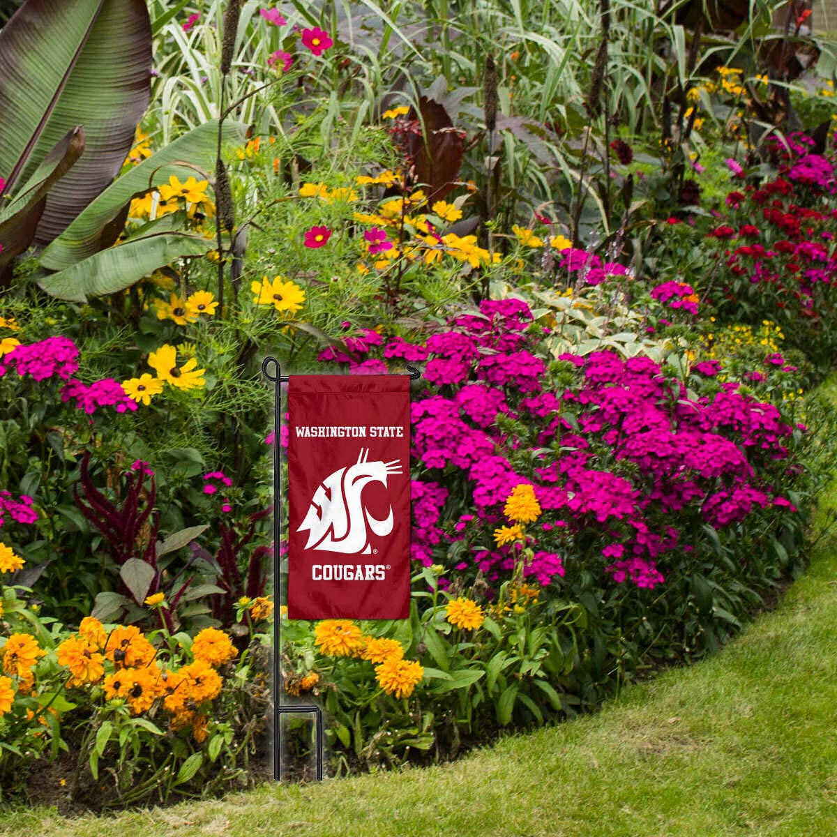College Flags & Banners Co. Washington State Cougars Mini Garden and Flower Pot Flag Topper - Sports Collectibles, Sports Memorabilia, Sports Fan Shop, Sports Gifts