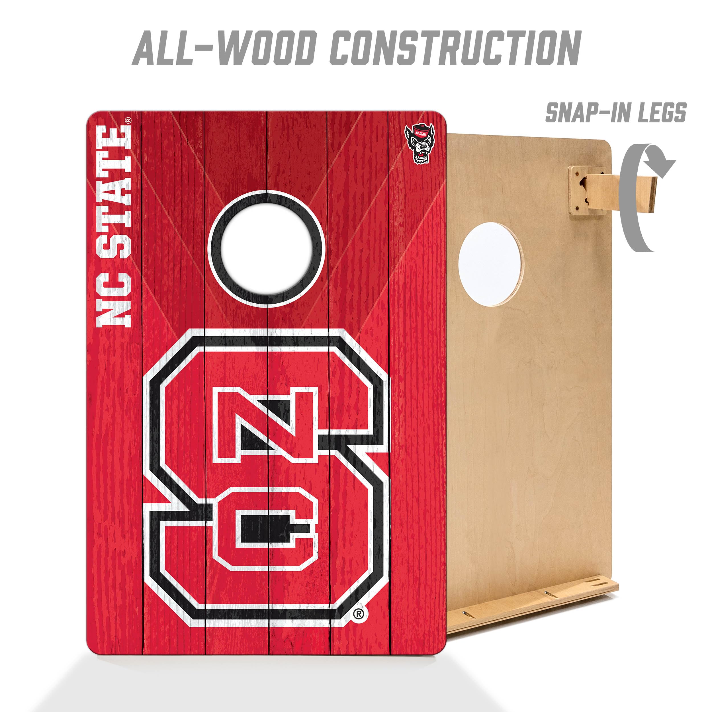 YouTheFan NCAA NC State Wolfpack 2’ x 3’ Wood Cornhole Game with Logo Bags - Sports Collectibles, Sports Memorabilia, Sports Fan Shop, Sports Gifts