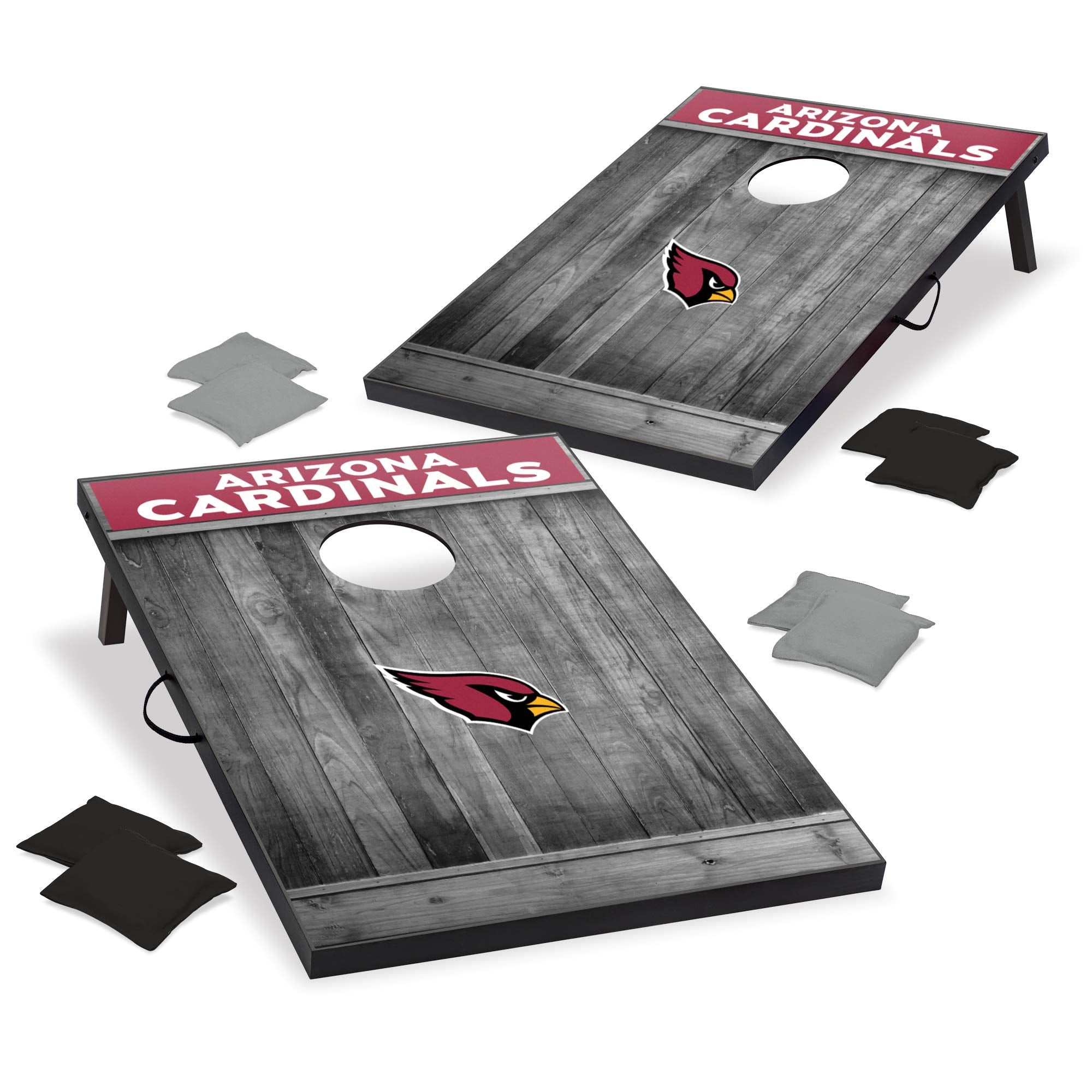 Wild Sports 2'x3' MDF Wood NFL Arizona Cardinals Cornhole Set - Grey Wood Design - Sports Collectibles, Sports Memorabilia, Sports Fan Shop, Sports Gifts
