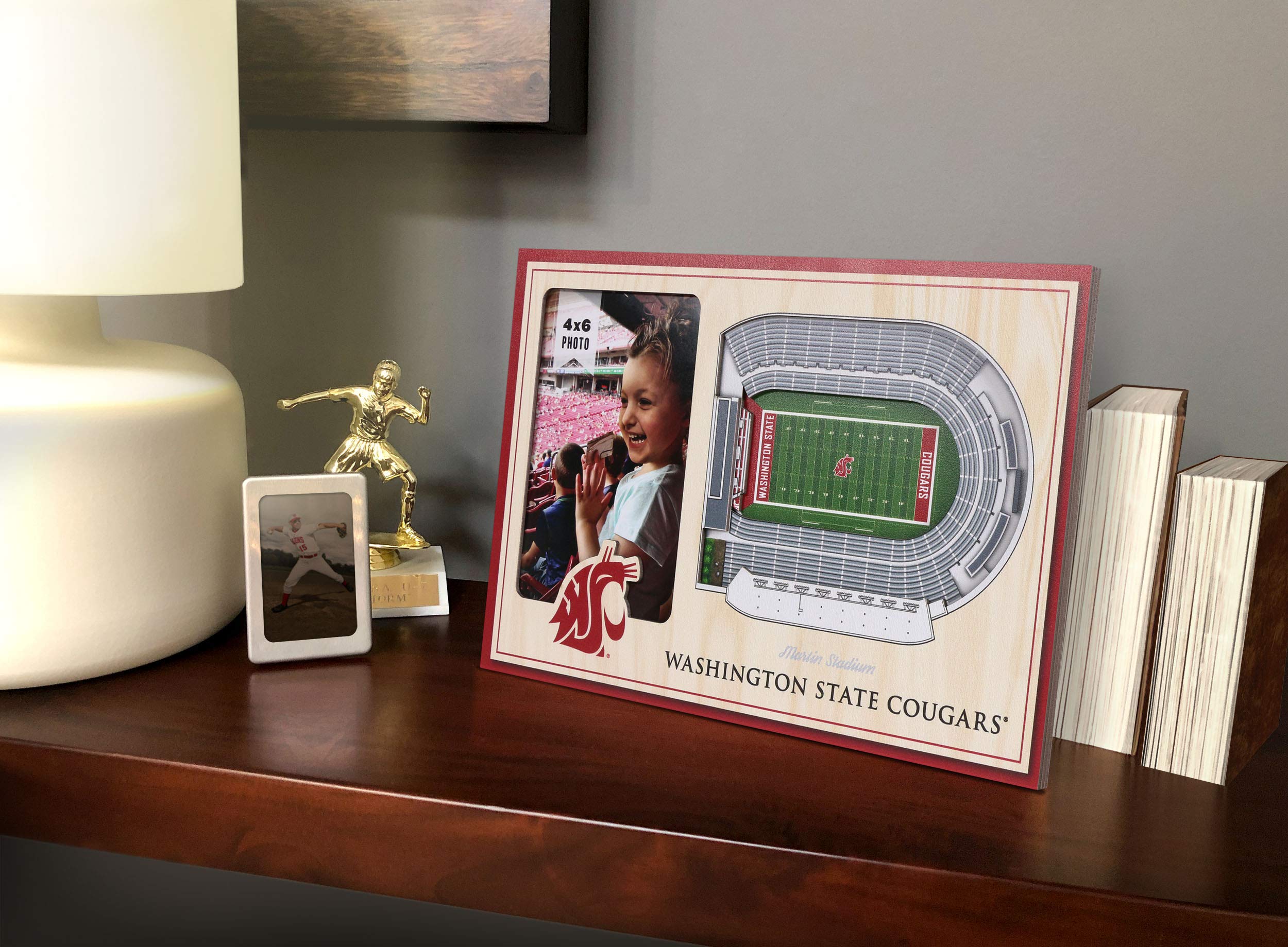 YouTheFan NCAA Washington State Cougars 3D StadiumView Picture Frame - Martin Stadium - Sports Collectibles, Sports Memorabilia, Sports Fan Shop, Sports Gifts
