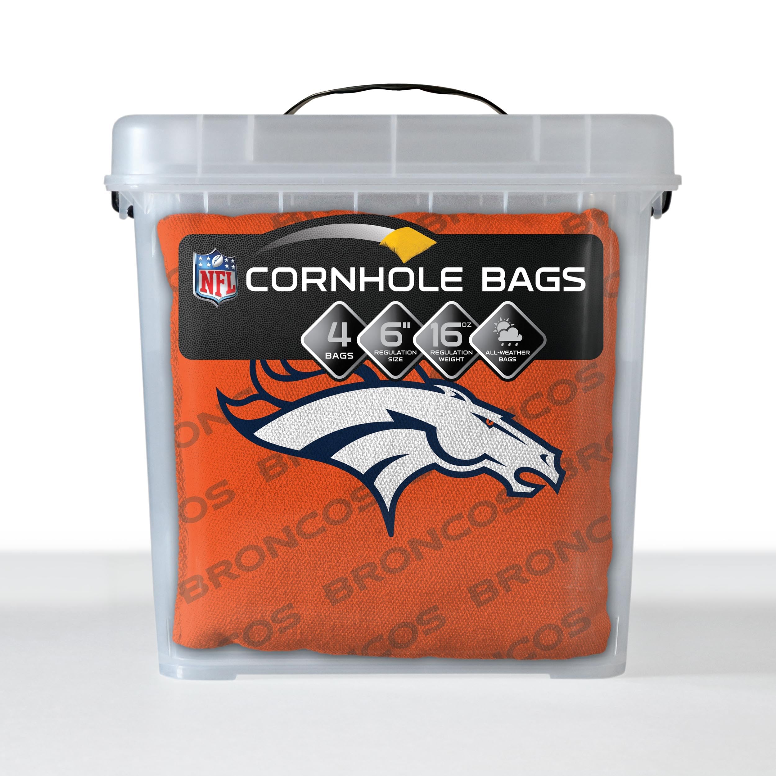 YouTheFan NFL Denver Broncos Cornhole Bags - 4PK - Orange - Sports Collectibles, Sports Memorabilia, Sports Fan Shop, Sports Gifts