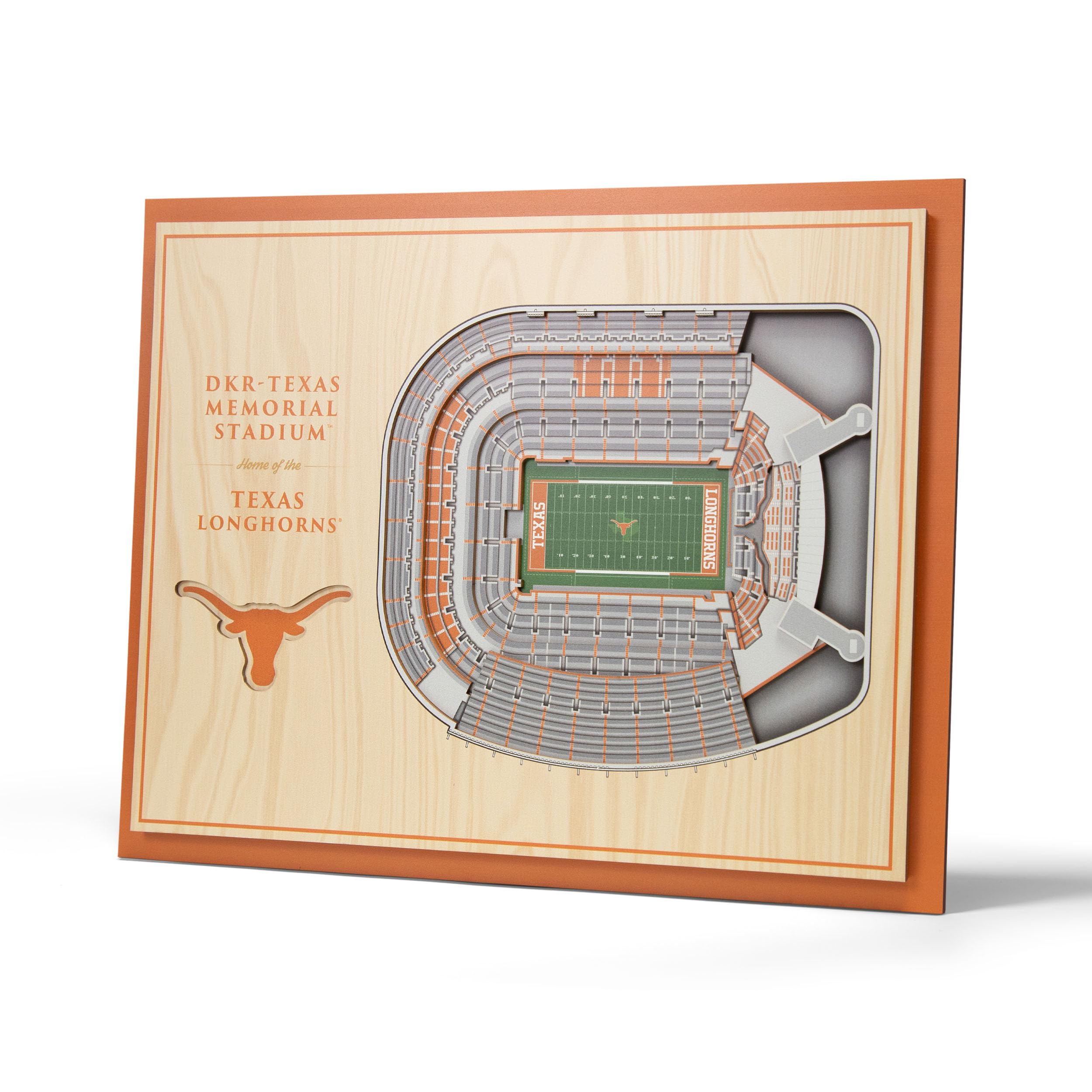 YouTheFan NCAA Texas Longhorns 5-Layer StadiumView 3D Wall Art - Darrell K Royal - Texas Memorial Stadium - Sports Collectibles, Sports Memorabilia, Sports Fan Shop, Sports Gifts