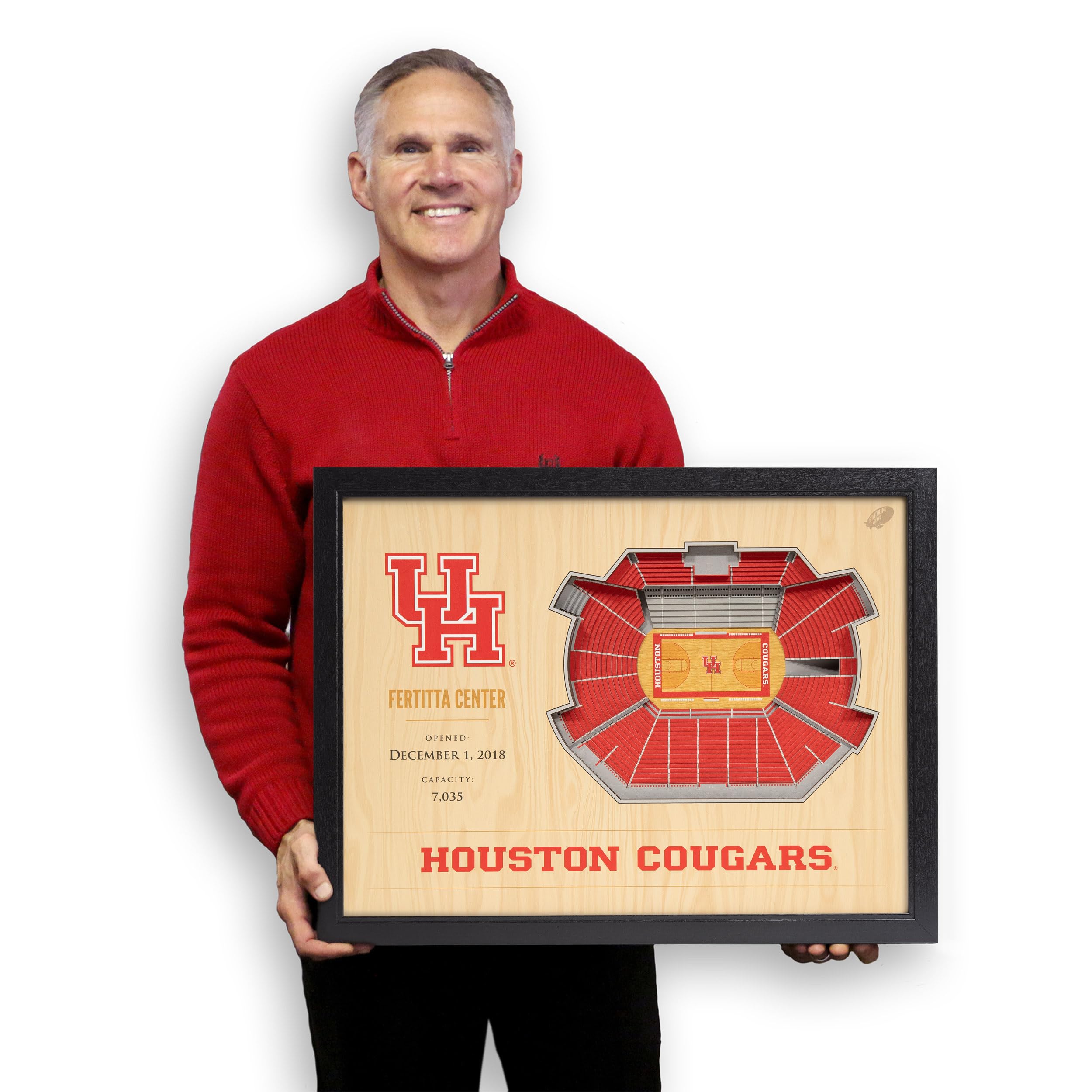 YouTheFan NCAA Houston Cougars 25-Layer StadiumViews 3D Wall Art - Fertitta Center - Sports Collectibles, Sports Memorabilia, Sports Fan Shop, Sports Gifts