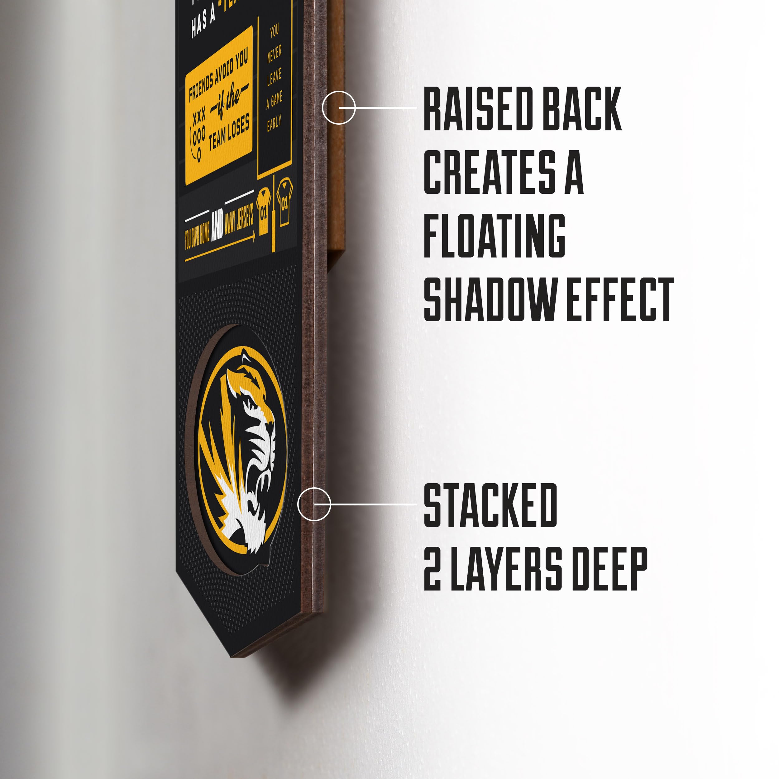 YouTheFan Officially-licensed NCAA Missouri Tigers 6x19 Top 10 Signs Banner - humorous descriptions - fun sports fan phrases, original design, indoor team wall decor fan gift - Sports Collectibles, Sports Memorabilia, Sports Fan Shop, Sports Gifts