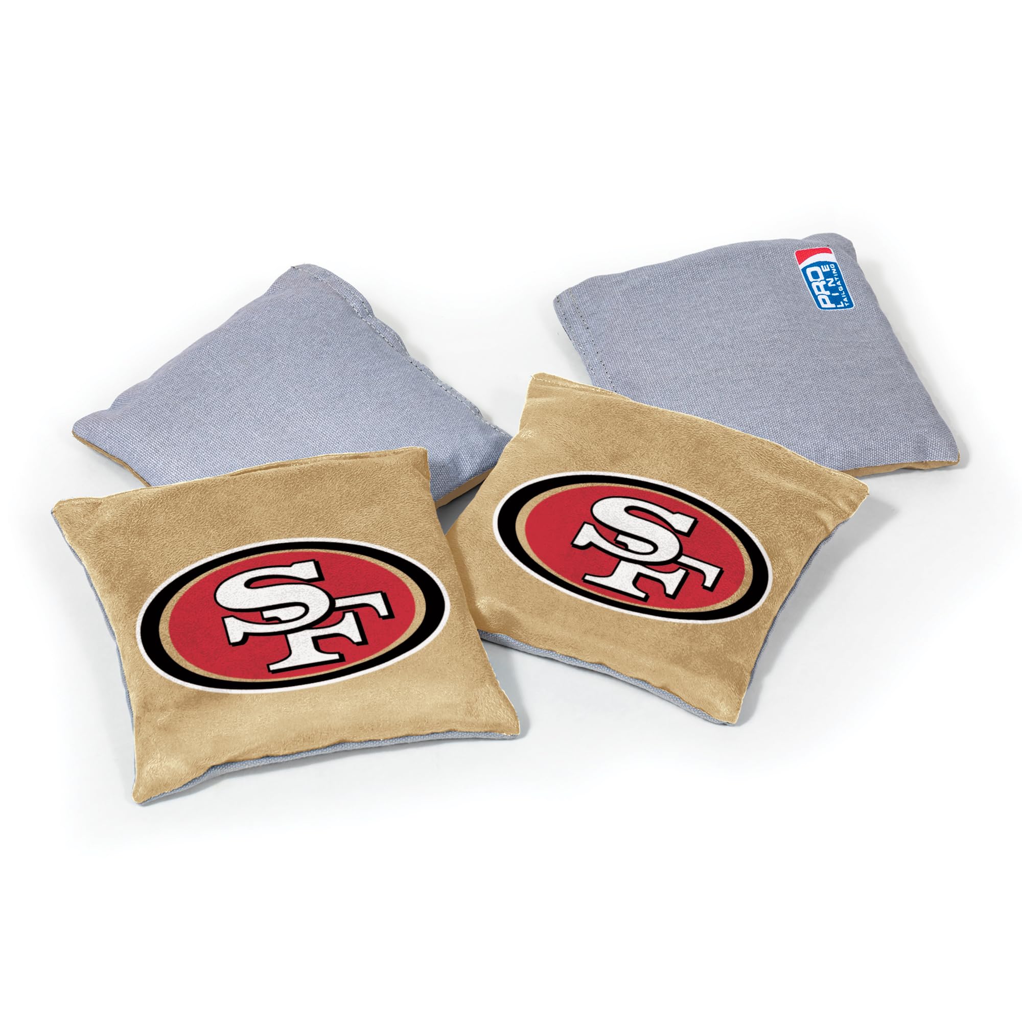 NFL Pro Football San Francisco 49ers Dual-Sided Bean Bags by Wild Sports, 4 Pack - Premium Toss Bags for Cornhole Sets - Sports Collectibles, Sports Memorabilia, Sports Fan Shop, Sports Gifts