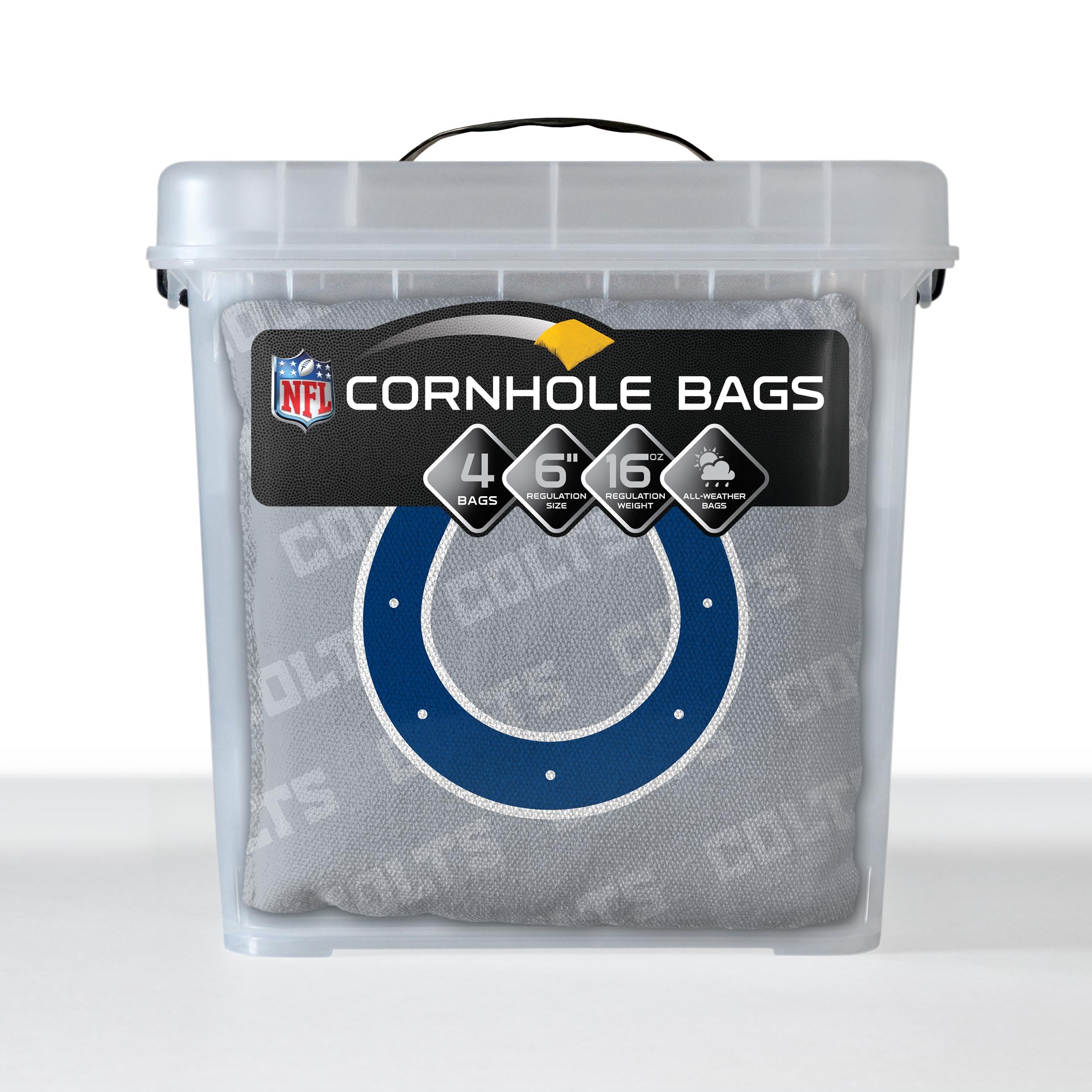 YouTheFan NFL Indianapolis Colts Cornhole Bags - 4PK - Grey - Sports Collectibles, Sports Memorabilia, Sports Fan Shop, Sports Gifts