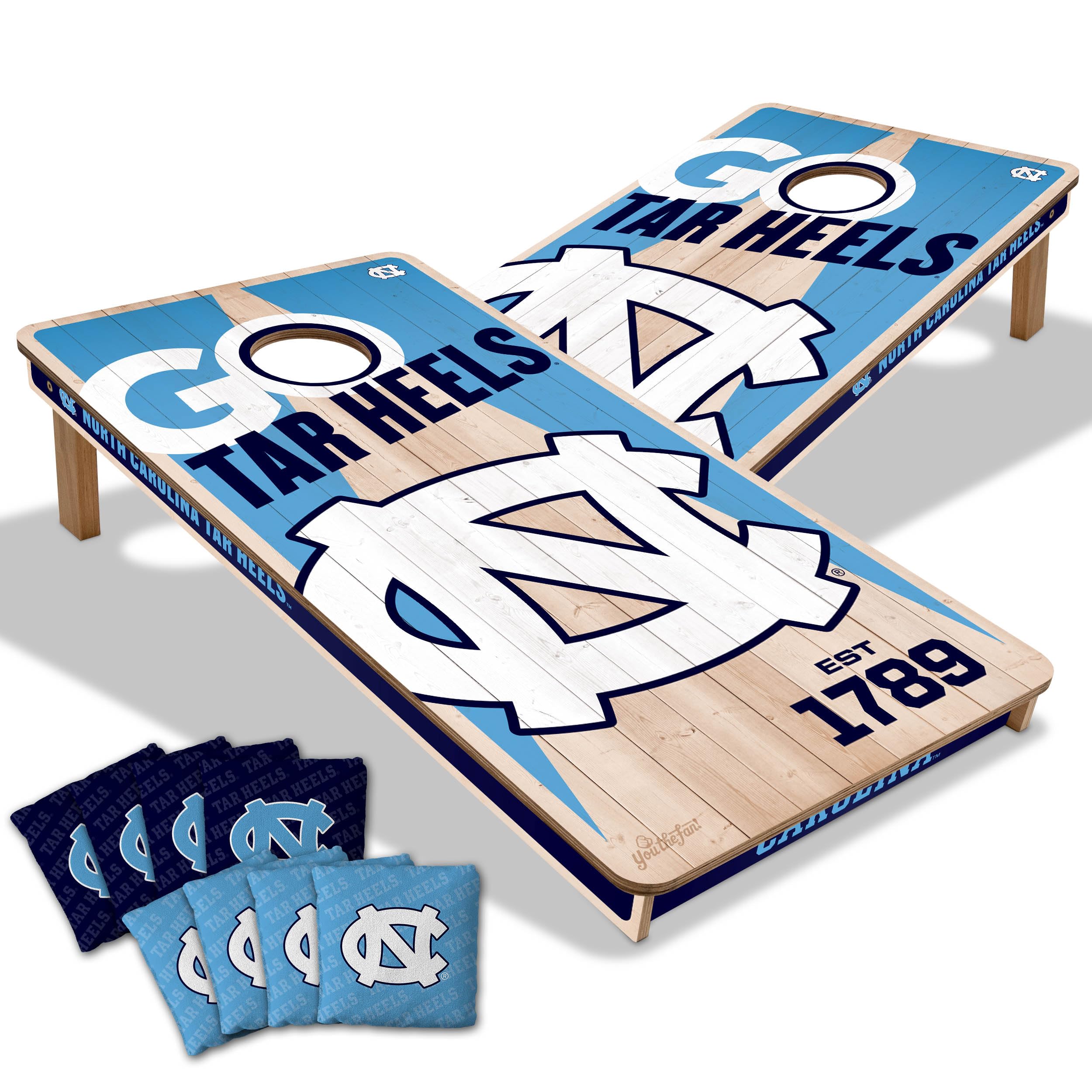 YouTheFan NCAA North Carolina Tar Heels 2’ x 4’ Professional Wood Cornhole Game with Logo Bags - Sports Collectibles, Sports Memorabilia, Sports Fan Shop, Sports Gifts