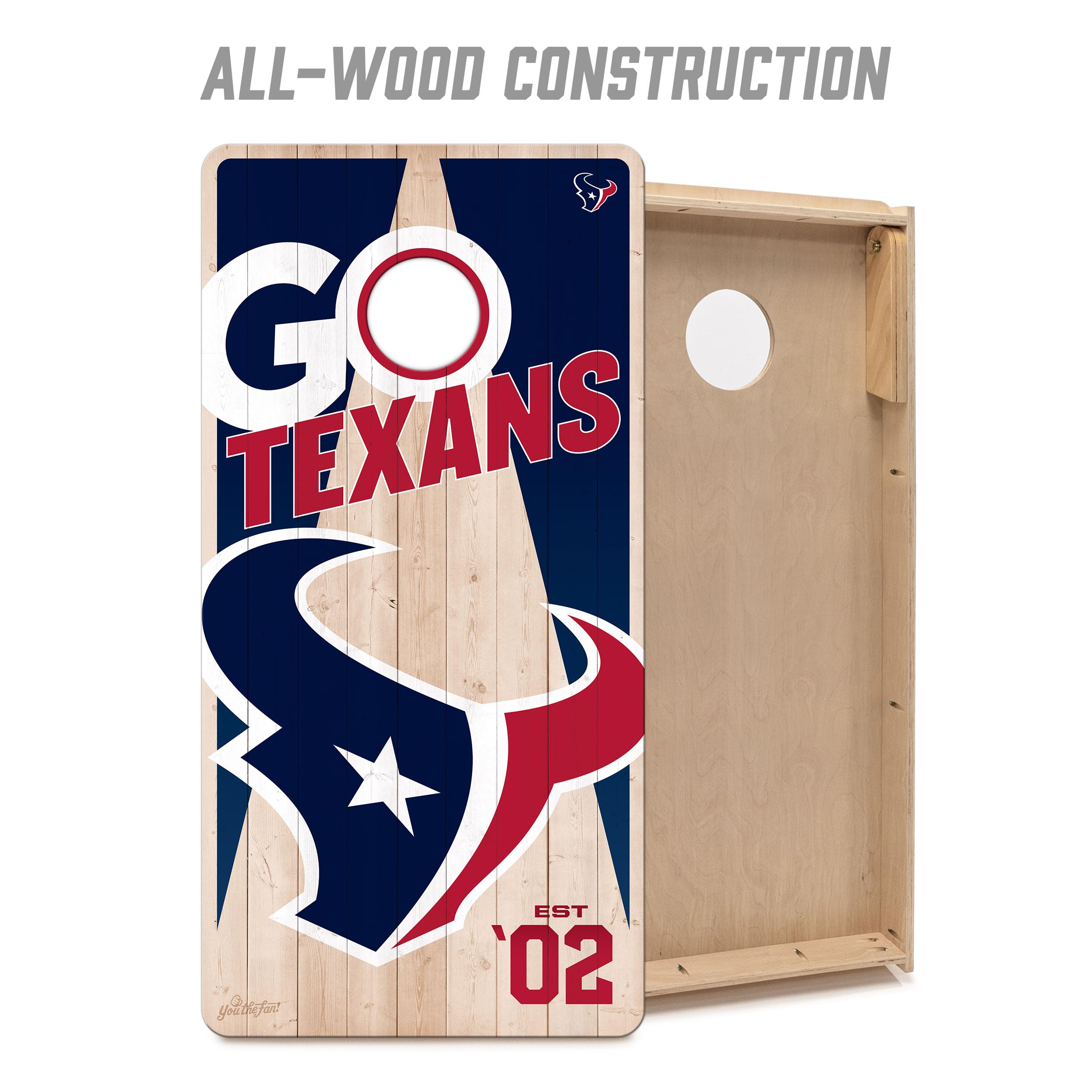YouTheFan NFL Houston Texans 2’ x 4’ Professional Wood Cornhole Game with Logo Bags - Sports Collectibles, Sports Memorabilia, Sports Fan Shop, Sports Gifts
