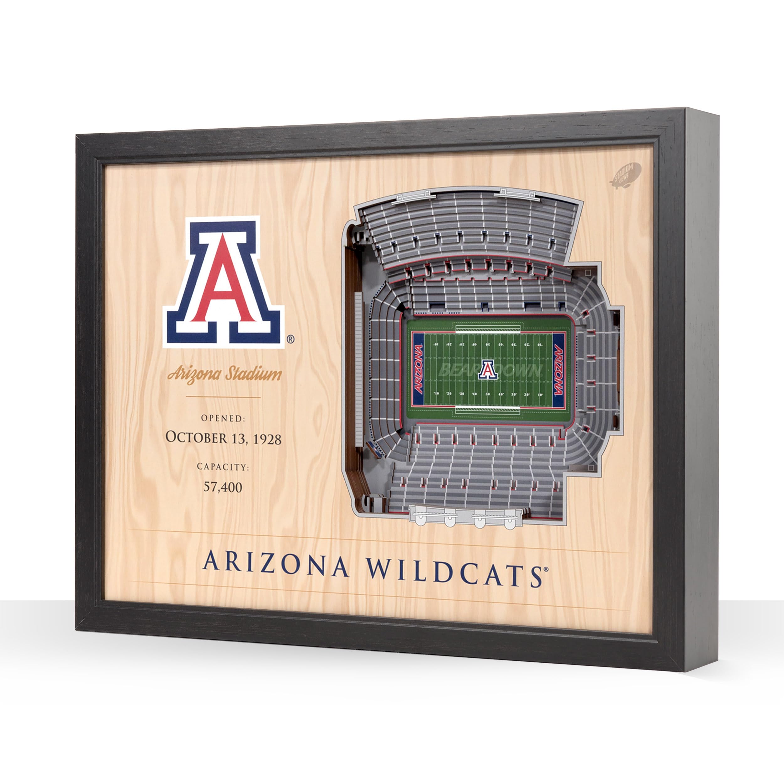 YouTheFan NCAA Arizona Wildcats 25-Layer StadiumViews 3D Wall Art - Sports Collectibles, Sports Memorabilia, Sports Fan Shop, Sports Gifts