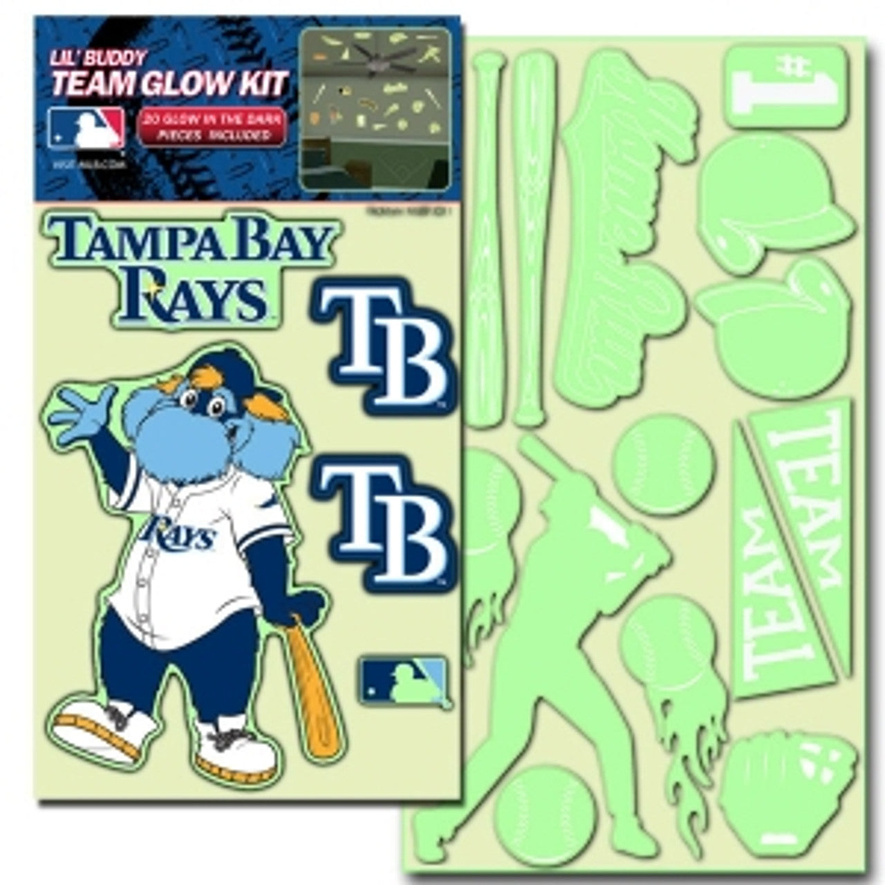 Tampa Bay Rays Decal Lil Buddy Glow in the Dark Kit - Sports Collectibles, Sports Memorabilia, Sports Fan Shop, Sports Gifts