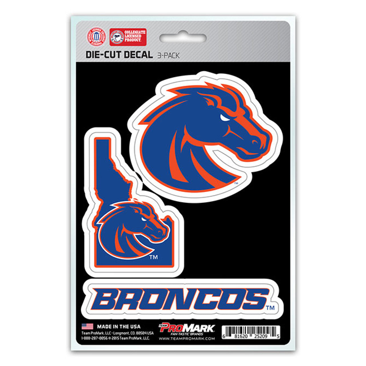 Boise State Broncos Decal Die Cut Team 3 Pack - Sports Collectibles, Sports Memorabilia, Sports Fan Shop, Sports Gifts