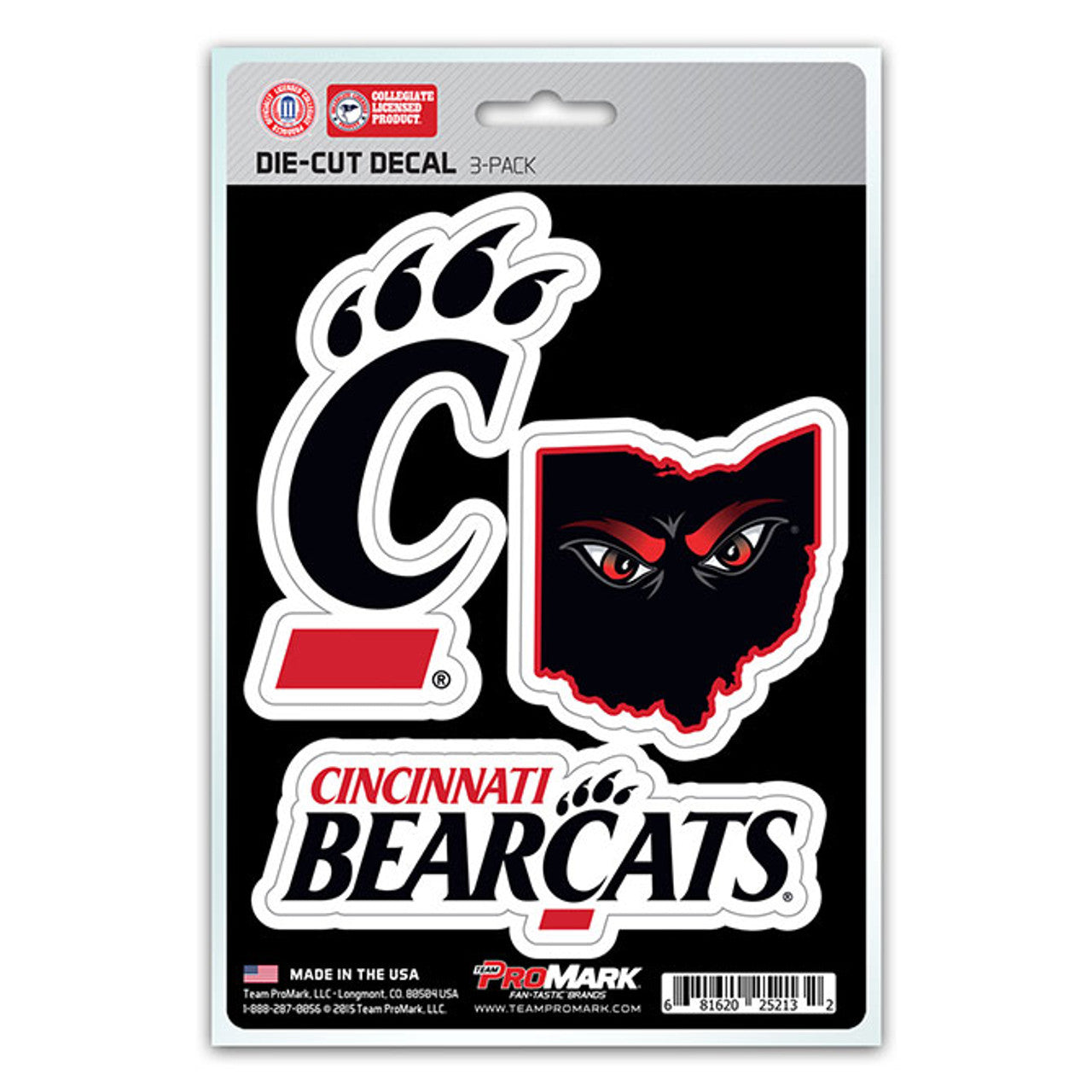 Cincinnati Bearcats Decal Die Cut Team 3 Pack - Sports Collectibles, Sports Memorabilia, Sports Fan Shop, Sports Gifts