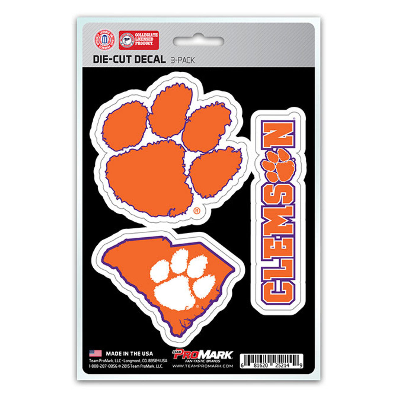 Clemson Tigers Decal Die Cut Team 3 Pack - Sports Collectibles, Sports Memorabilia, Sports Fan Shop, Sports Gifts