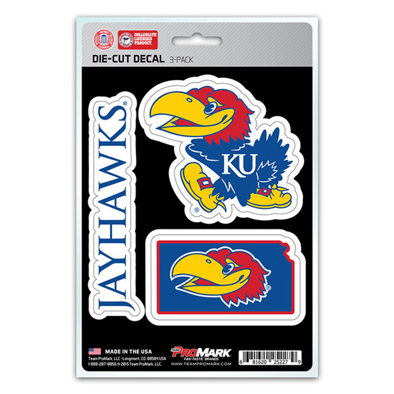 Kansas Jayhawks Decal Die Cut Team 3 Pack - Sports Collectibles, Sports Memorabilia, Sports Fan Shop, Sports Gifts
