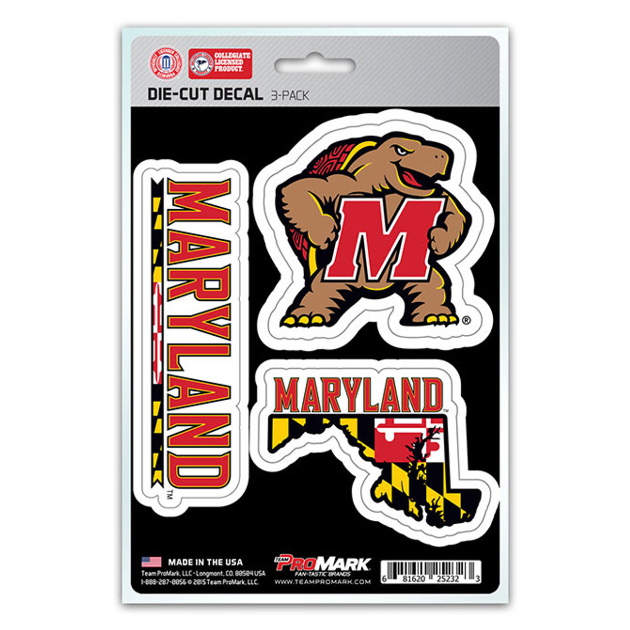 Maryland Terrapins Decal Die Cut Team 3 Pack - Sports Collectibles, Sports Memorabilia, Sports Fan Shop, Sports Gifts