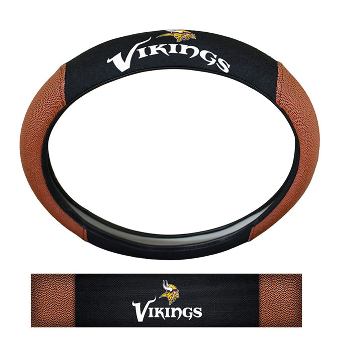 Minnesota Vikings Steering Wheel Cover Premium Pigskin Style - Sports Collectibles, Sports Memorabilia, Sports Fan Shop, Sports Gifts