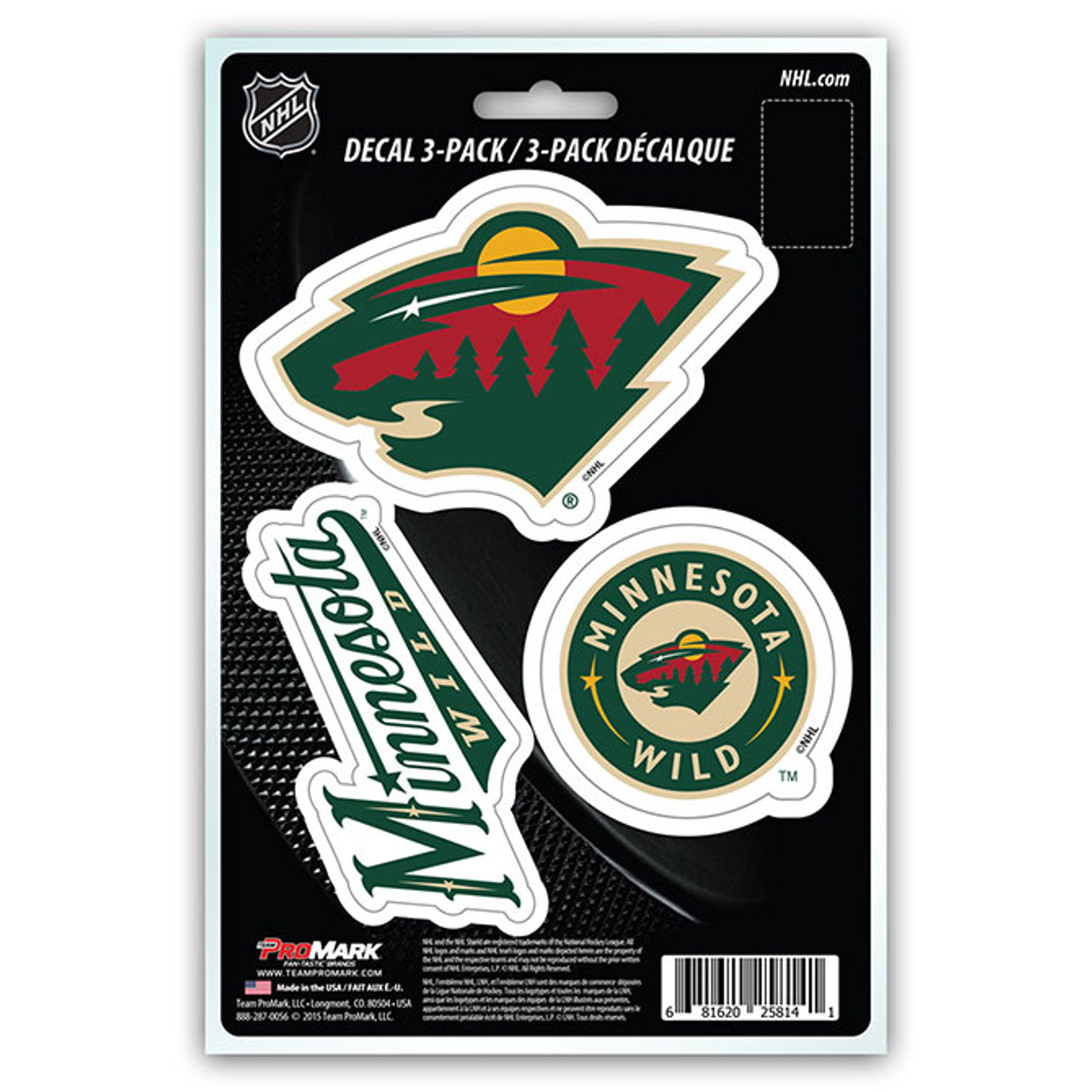 Minnesota Wild Decal Die Cut Team 3 Pack - Sports Collectibles, Sports Memorabilia, Sports Fan Shop, Sports Gifts