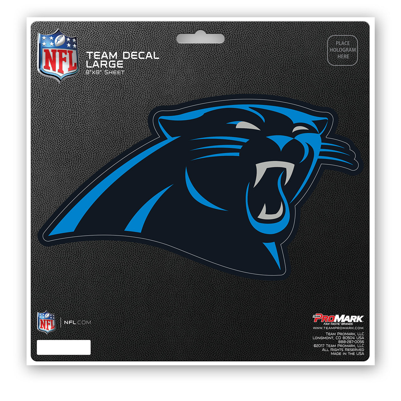 Carolina Panthers Decal 8x8 Die Cut - Sports Collectibles, Sports Memorabilia, Sports Fan Shop, Sports Gifts