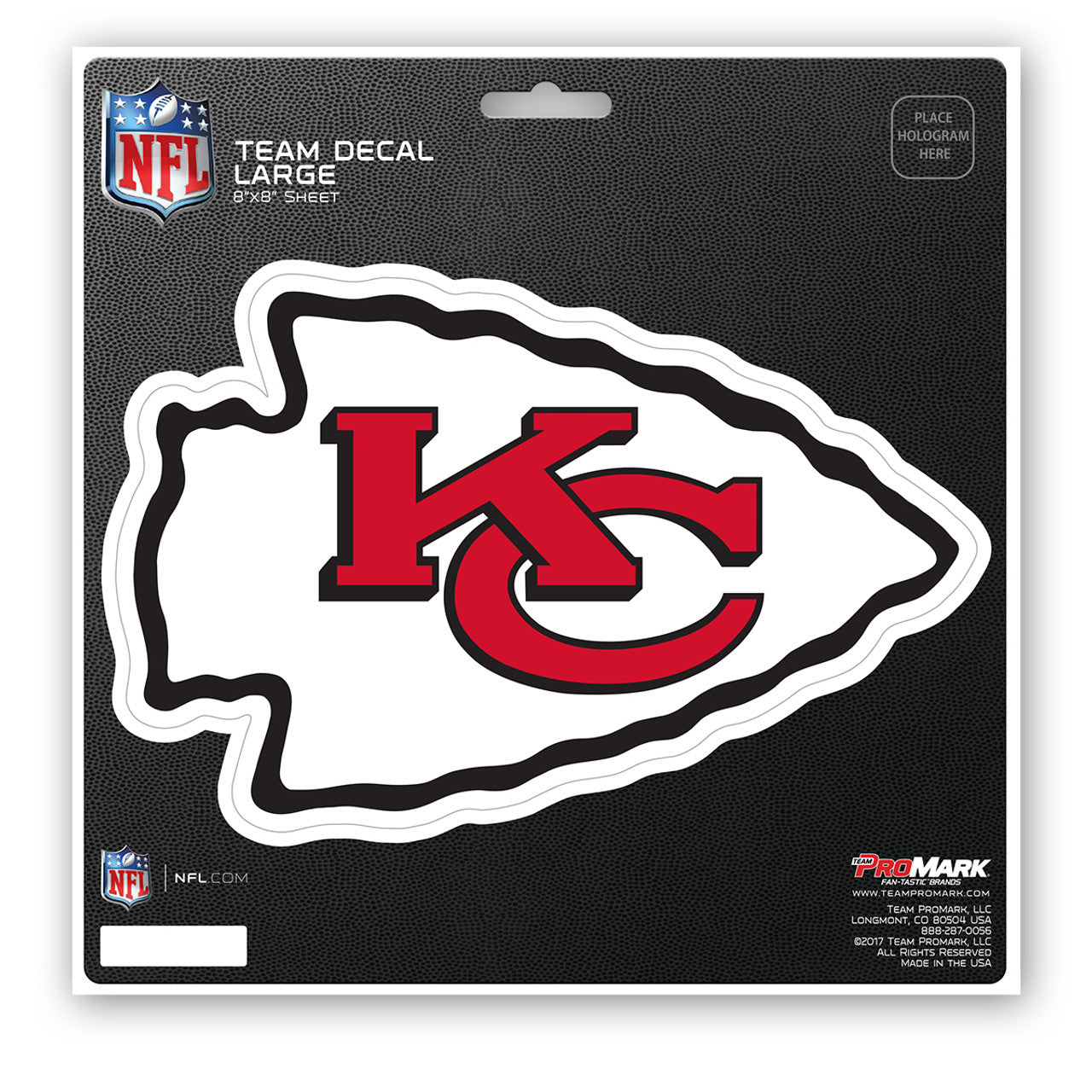 Kansas City Chiefs Decal 8x8 Die Cut - Sports Collectibles, Sports Memorabilia, Sports Fan Shop, Sports Gifts