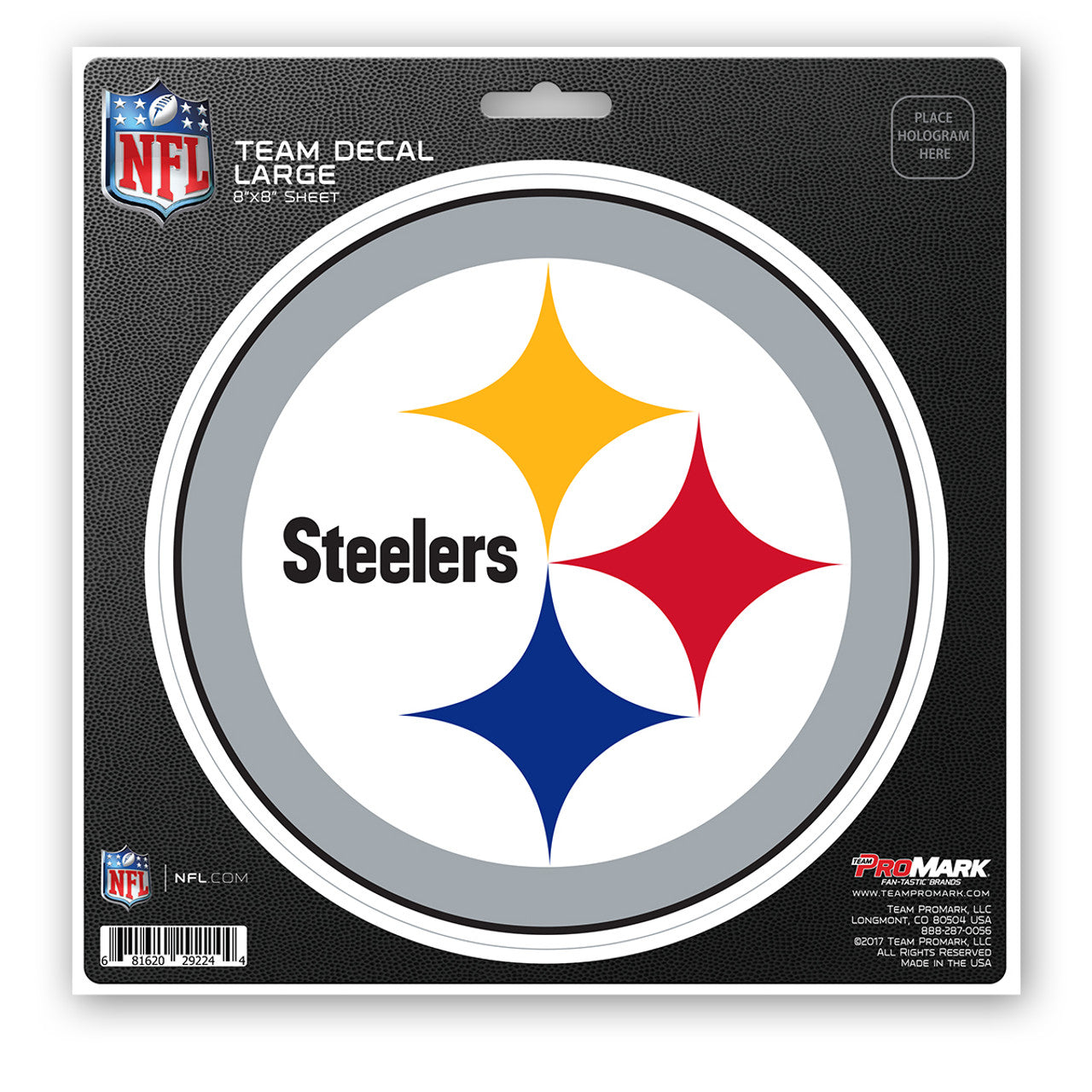 Pittsburgh Steelers Decal 8x8 Die Cut - Sports Collectibles, Sports Memorabilia, Sports Fan Shop, Sports Gifts