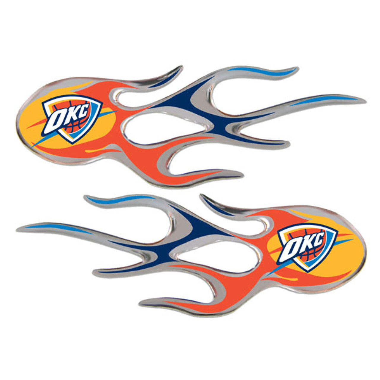 Oklahoma City Thunder Decal 5x2 Micro Flames Graphics 2 Pack CO - Sports Collectibles, Sports Memorabilia, Sports Fan Shop, Sports Gifts
