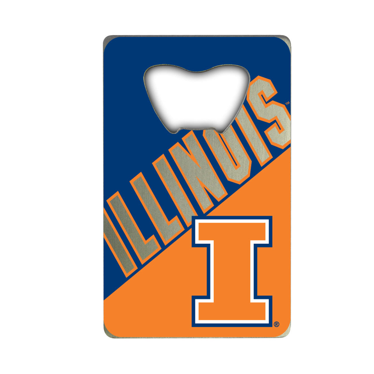 Illinois Fighting Illini Bottle Opener Credit Card Style - Special Order - Sports Collectibles, Sports Memorabilia, Sports Fan Shop, Sports Gifts