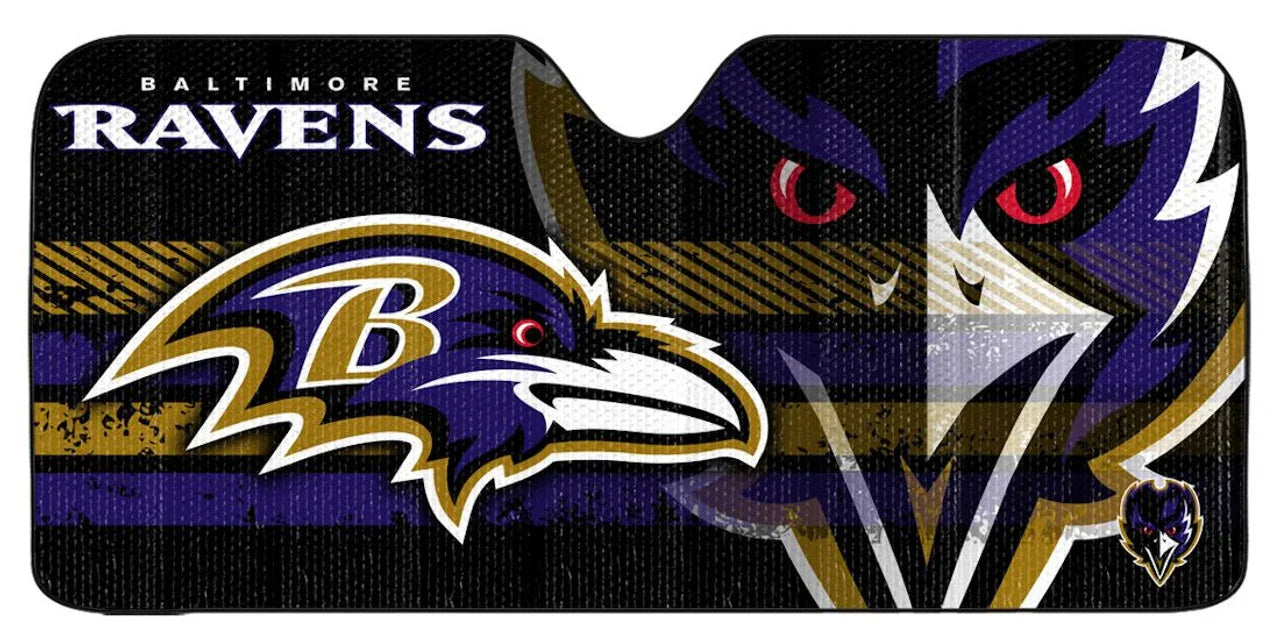 Baltimore Ravens Auto Sun Shade - 59"x27" (CDG) - 757 Sports Collectibles
