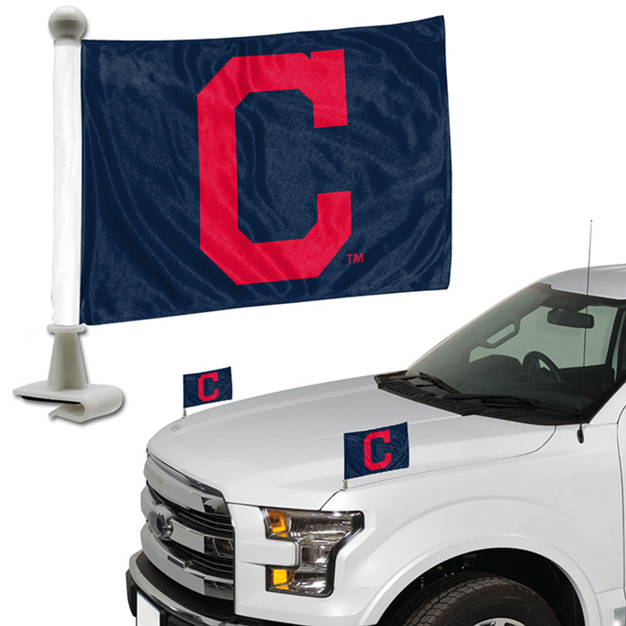 Cleveland Indians Flag Set 2 Piece Ambassador Style - Sports Collectibles, Sports Memorabilia, Sports Fan Shop, Sports Gifts