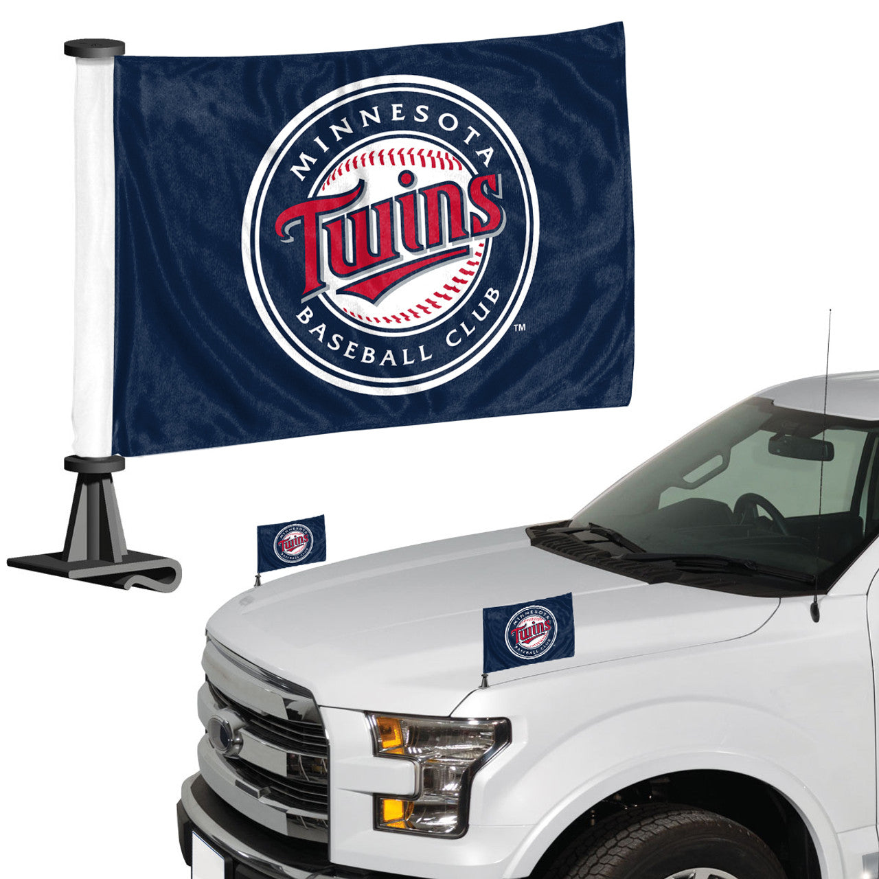 Minnesota Twins Flag Set 2 Piece Ambassador Style - Sports Collectibles, Sports Memorabilia, Sports Fan Shop, Sports Gifts