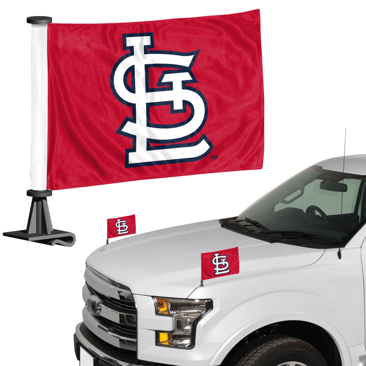 St. Louis Cardinals Flag Set 2 Piece Ambassador Style - Sports Collectibles, Sports Memorabilia, Sports Fan Shop, Sports Gifts