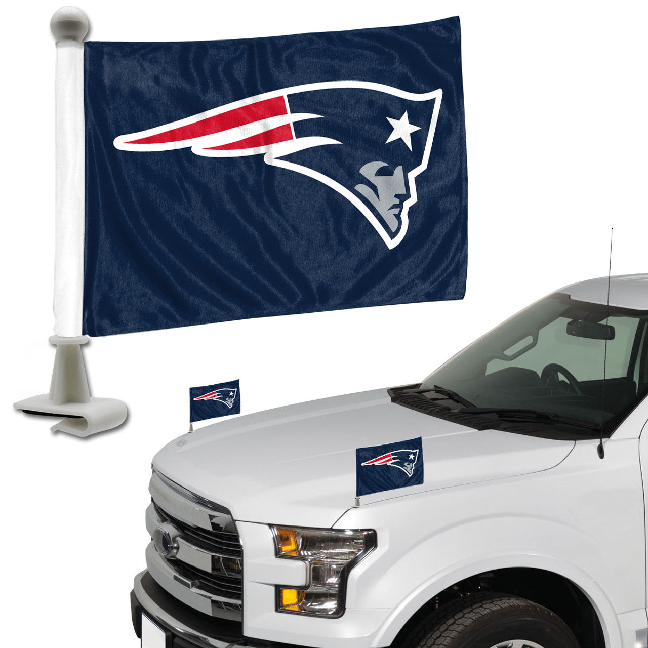 New England Patriots Flag Set 2 Piece Ambassador Style - Sports Collectibles, Sports Memorabilia, Sports Fan Shop, Sports Gifts