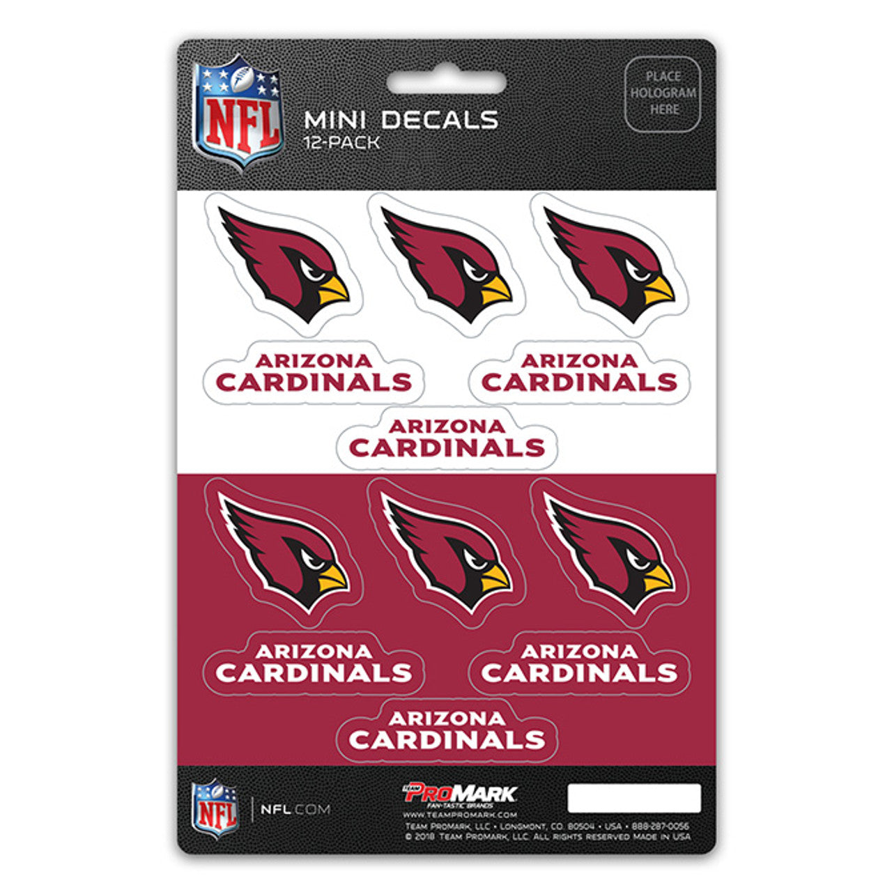 Arizona Cardinals Decal Set Mini 12 Pack - Sports Collectibles, Sports Memorabilia, Sports Fan Shop, Sports Gifts