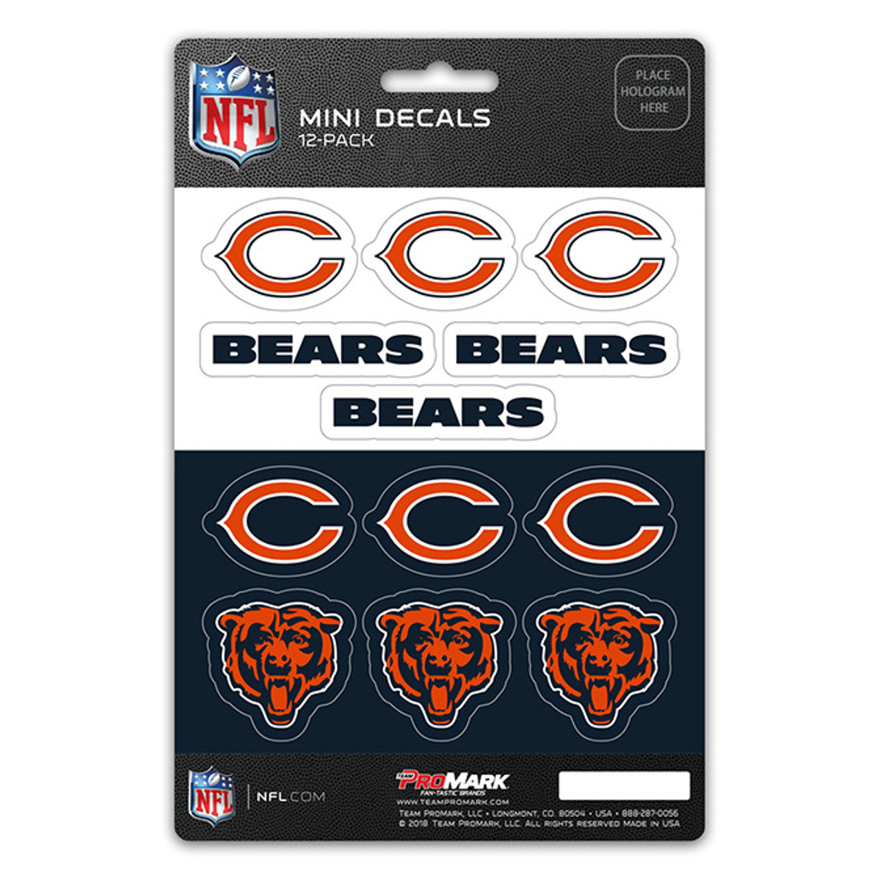 Chicago Bears Decal Set Mini 12 Pack - Sports Collectibles, Sports Memorabilia, Sports Fan Shop, Sports Gifts