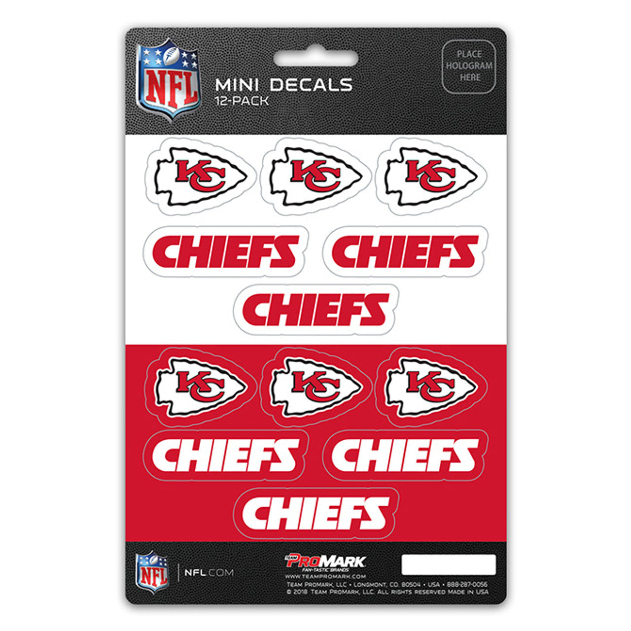 Kansas City Chiefs Decal Set Mini 12 Pack - Sports Collectibles, Sports Memorabilia, Sports Fan Shop, Sports Gifts