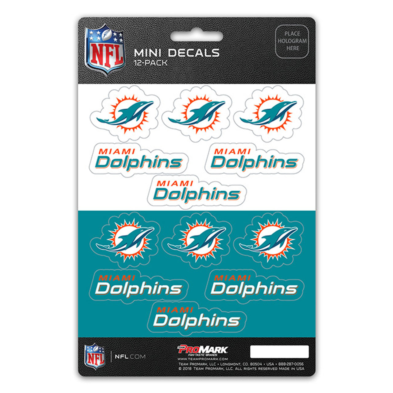 Miami Dolphins Decal Set Mini 12 Pack - Sports Collectibles, Sports Memorabilia, Sports Fan Shop, Sports Gifts