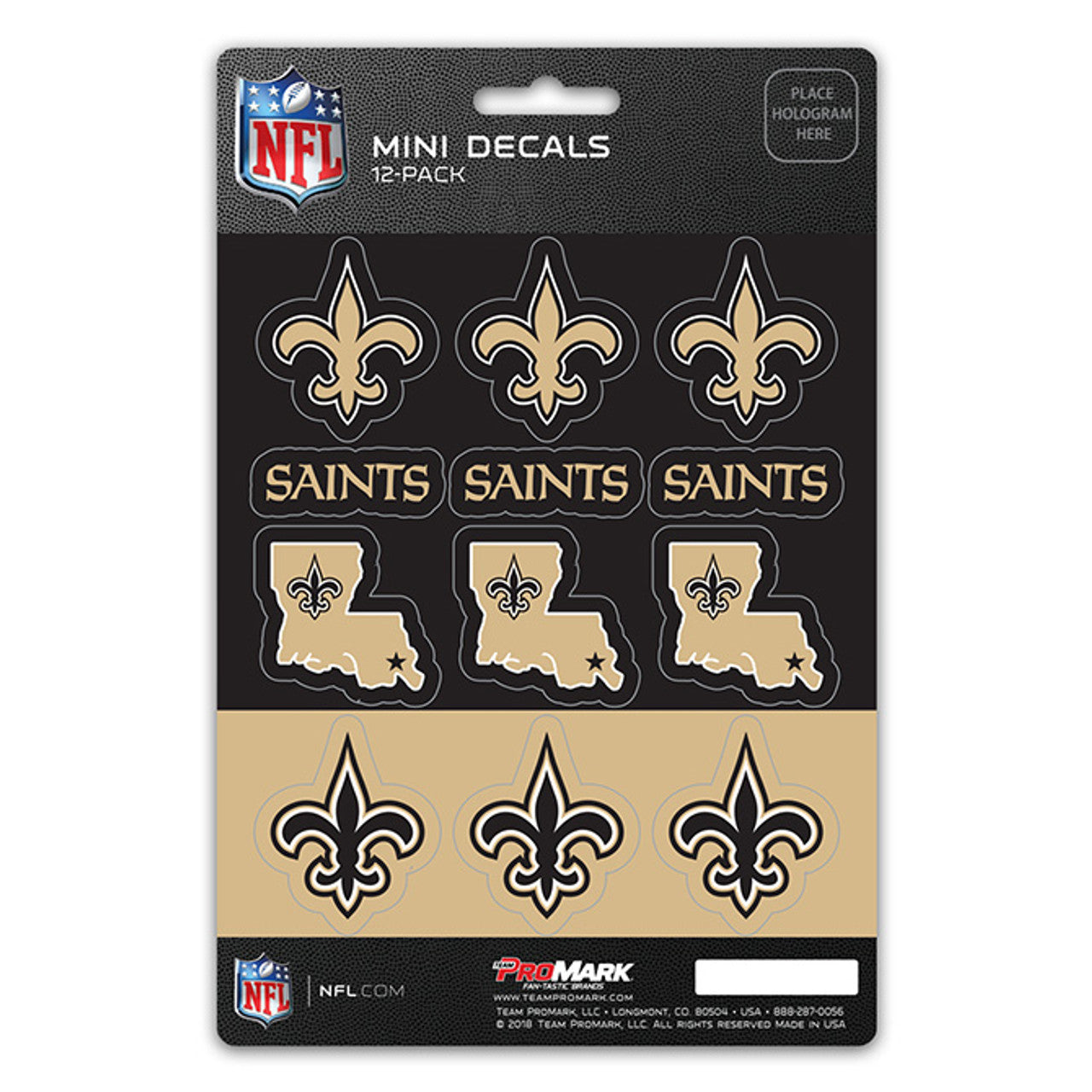 New Orleans Saints Decal Set Mini 12 Pack - Sports Collectibles, Sports Memorabilia, Sports Fan Shop, Sports Gifts