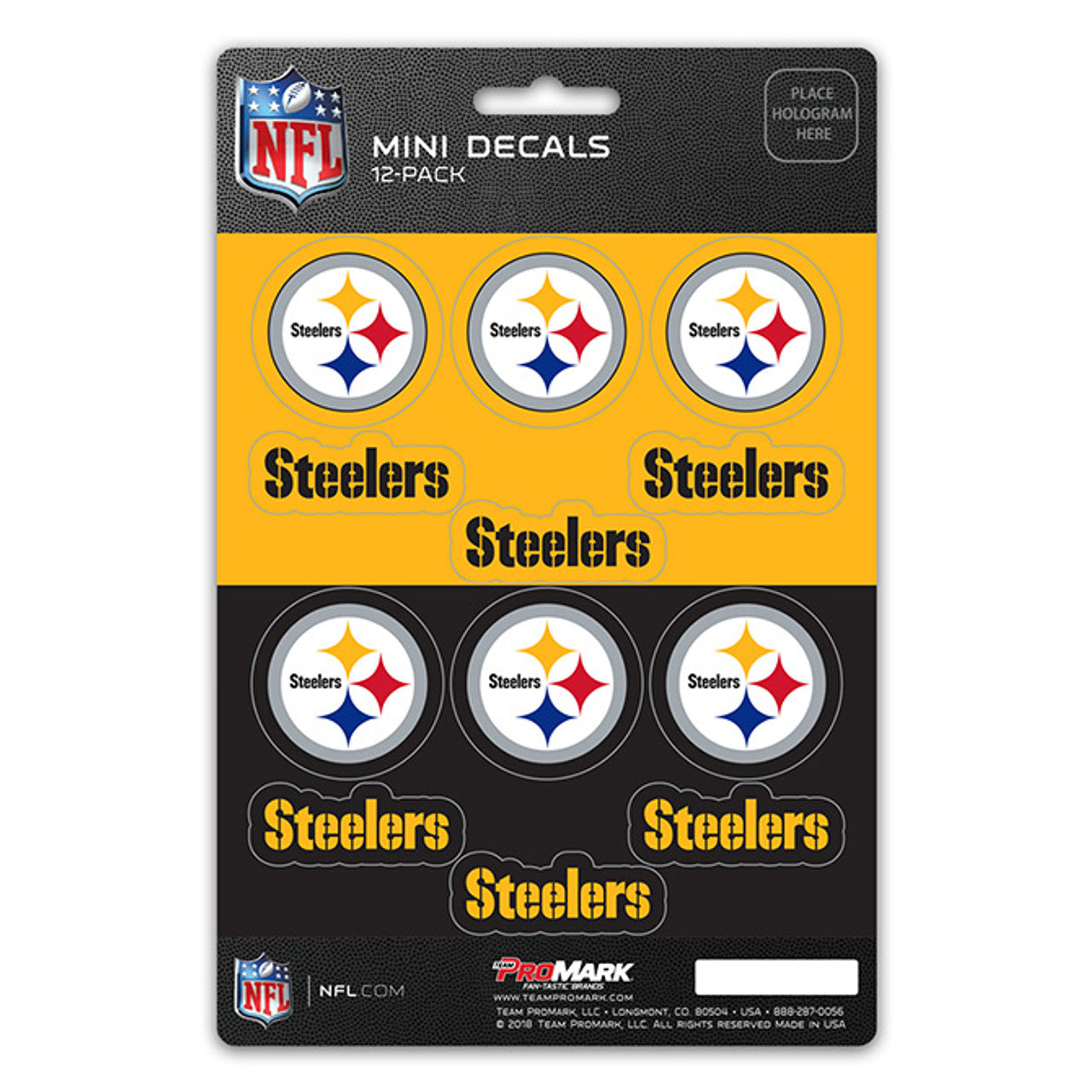 Pittsburgh Steelers Decal Set Mini 12 Pack - Sports Collectibles, Sports Memorabilia, Sports Fan Shop, Sports Gifts