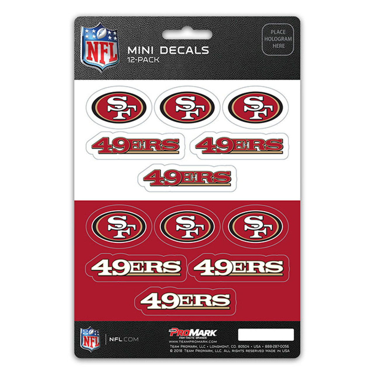 San Francisco 49ers Decal Set Mini 12 Pack - Sports Collectibles, Sports Memorabilia, Sports Fan Shop, Sports Gifts