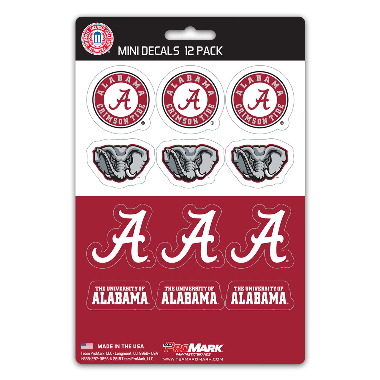 Alabama Crimson Tide Decal Set Mini 12 Pack - Sports Collectibles, Sports Memorabilia, Sports Fan Shop, Sports Gifts