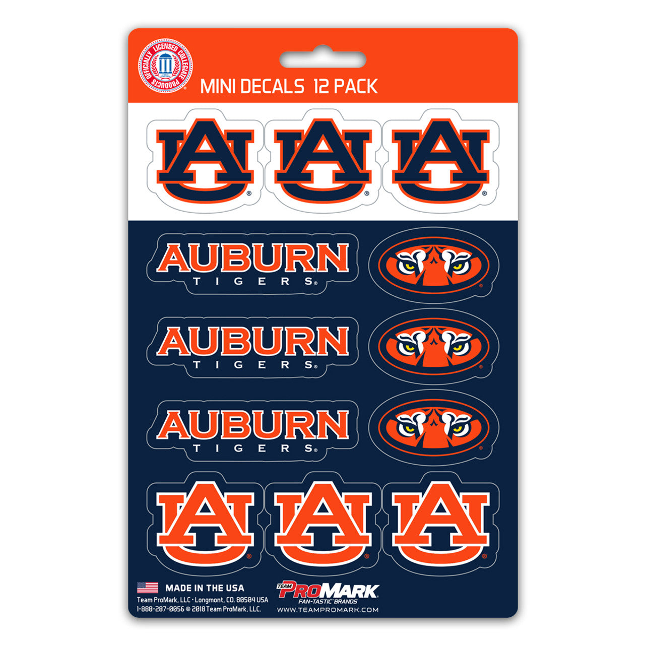 Auburn Tigers Decal Set Mini 12 Pack - Sports Collectibles, Sports Memorabilia, Sports Fan Shop, Sports Gifts