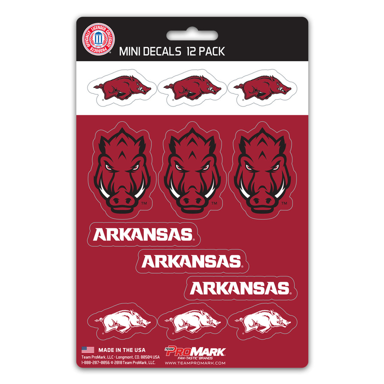Arkansas Razorbacks Decal Set Mini 12 Pack- Special Order - Sports Collectibles, Sports Memorabilia, Sports Fan Shop, Sports Gifts
