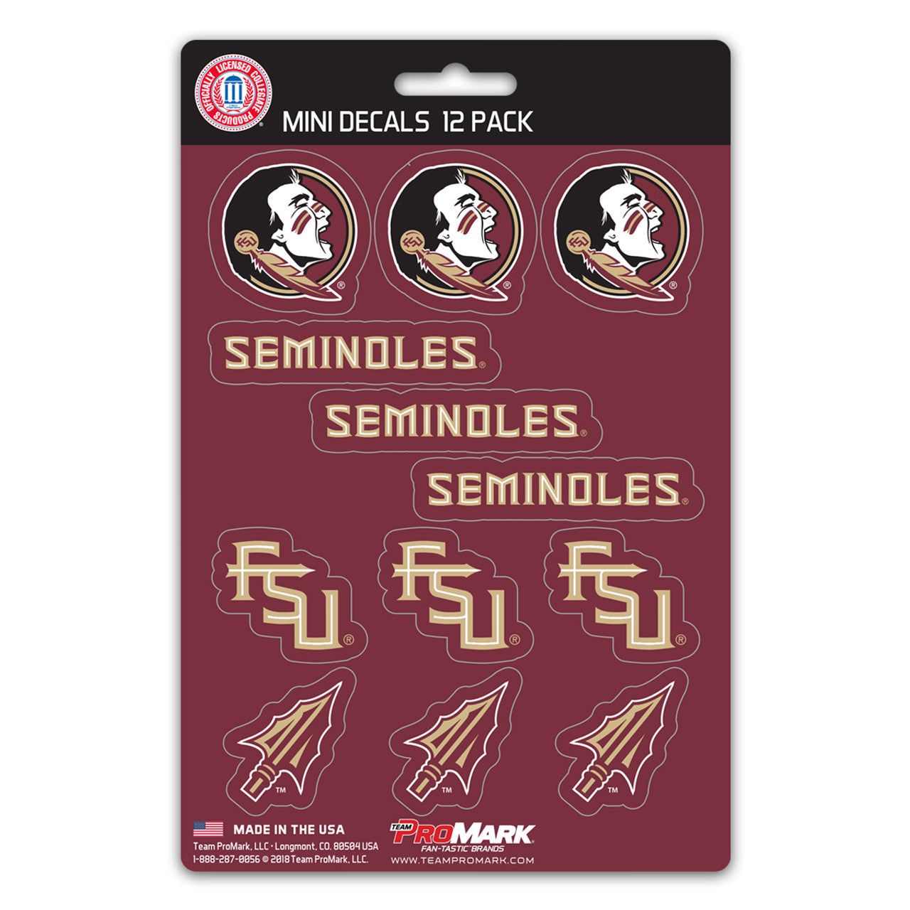Florida State Seminoles Decal Set Mini 12 Pack - Sports Collectibles, Sports Memorabilia, Sports Fan Shop, Sports Gifts