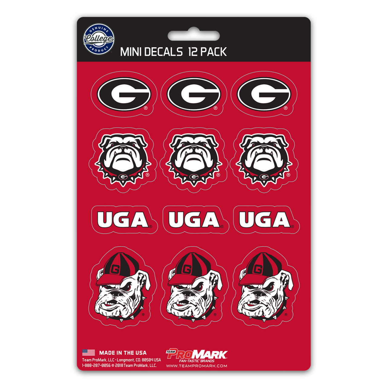 Georgia Bulldogs Decal Set Mini 12 Pack - Sports Collectibles, Sports Memorabilia, Sports Fan Shop, Sports Gifts