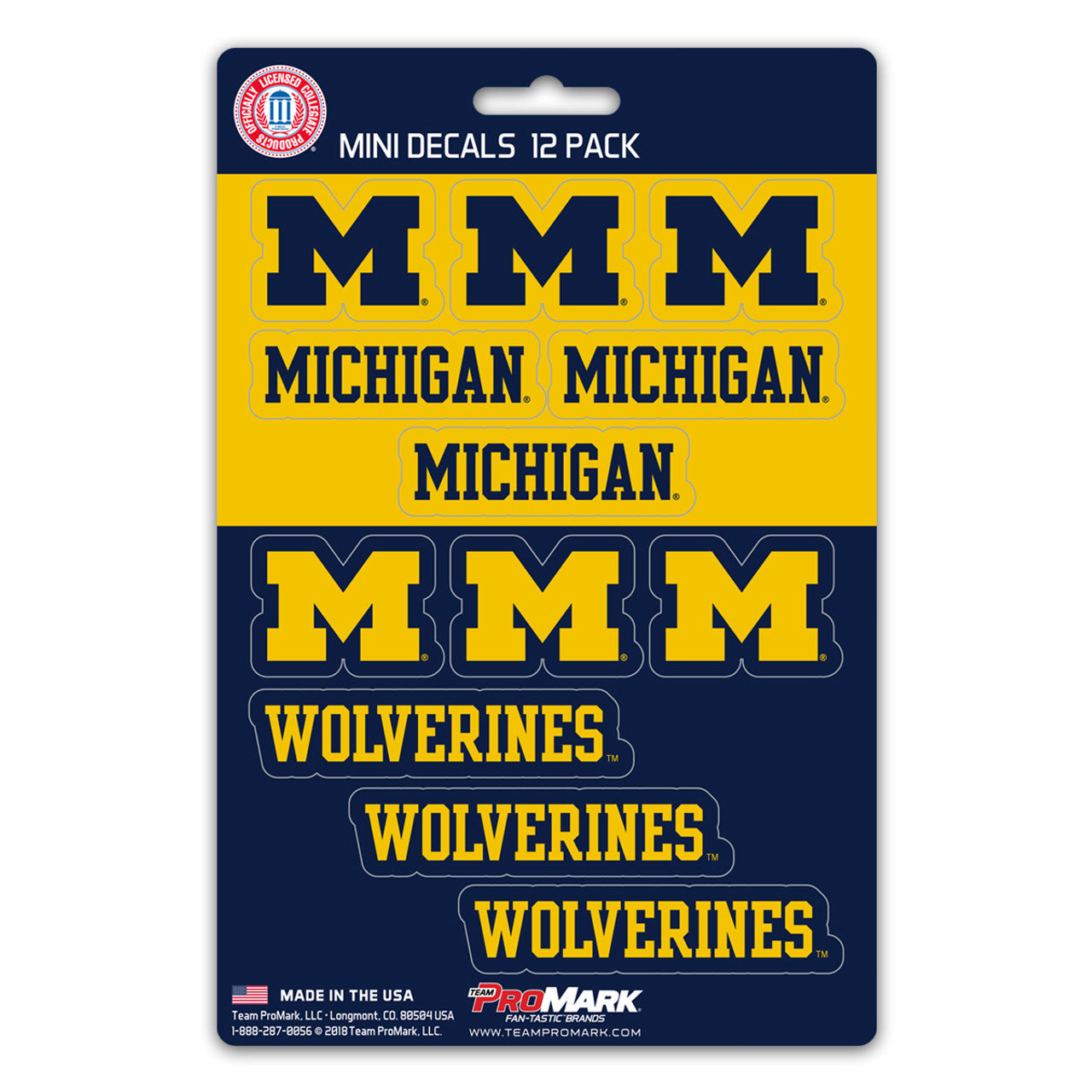 Michigan Wolverines Decal Set Mini 12 Pack - Sports Collectibles, Sports Memorabilia, Sports Fan Shop, Sports Gifts