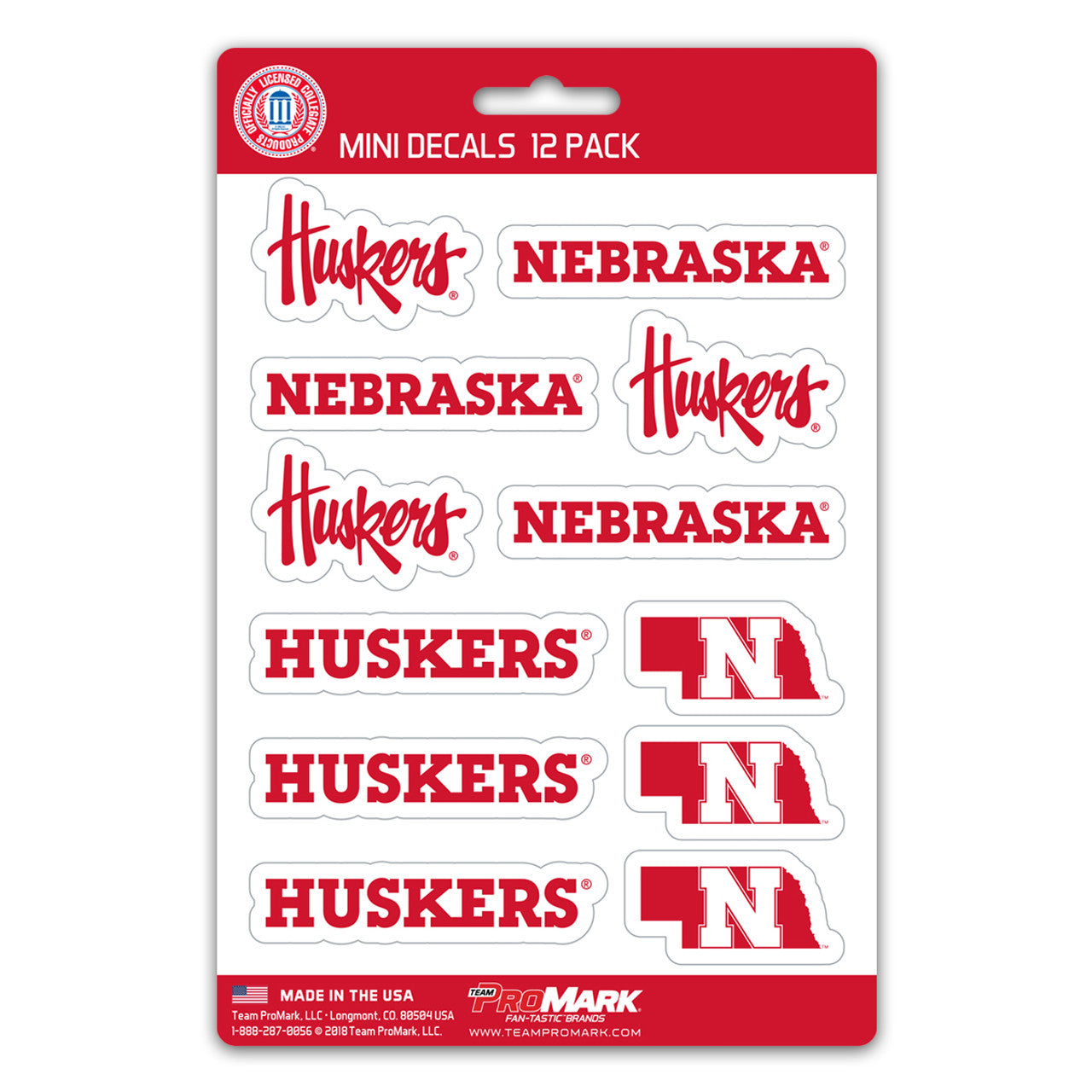 Nebraska Cornhuskers Decal Set Mini 12 Pack - Sports Collectibles, Sports Memorabilia, Sports Fan Shop, Sports Gifts