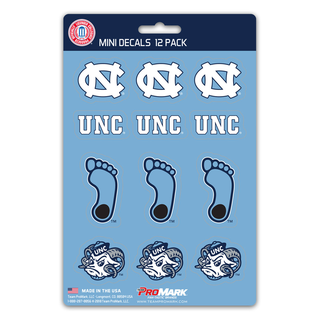 North Carolina Tar Heels Decal Set Mini 12 Pack - Sports Collectibles, Sports Memorabilia, Sports Fan Shop, Sports Gifts