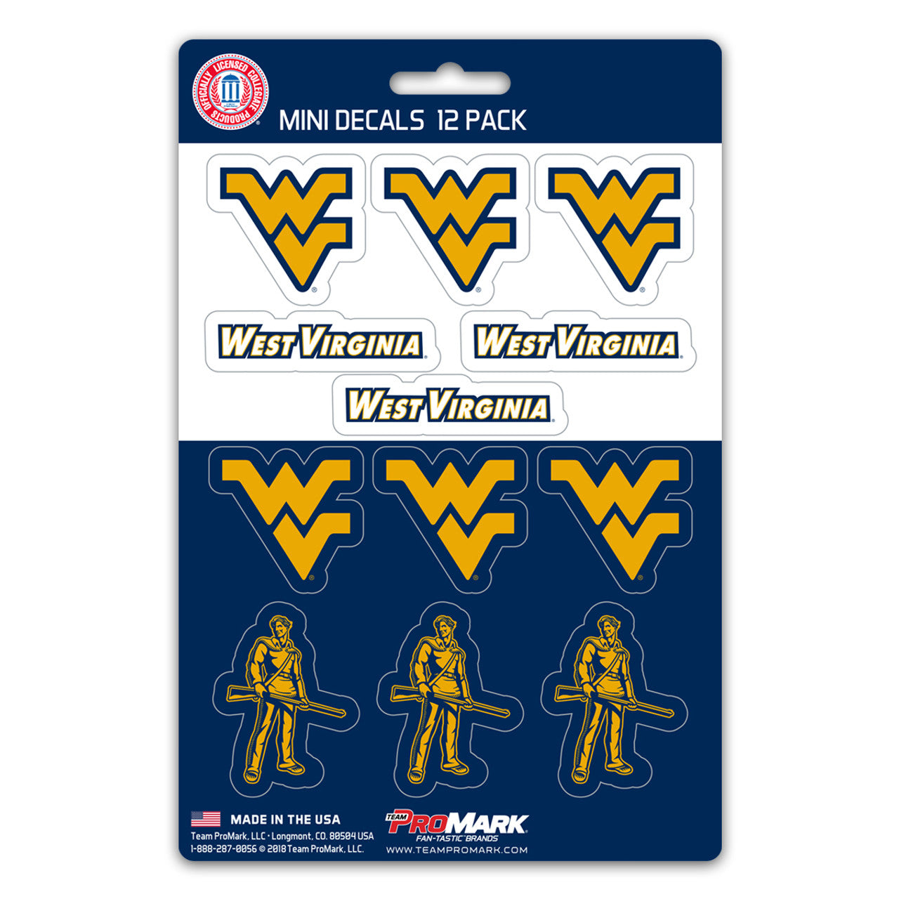 West Virginia Mountaineers Decal Set Mini 12 Pack - Sports Collectibles, Sports Memorabilia, Sports Fan Shop, Sports Gifts