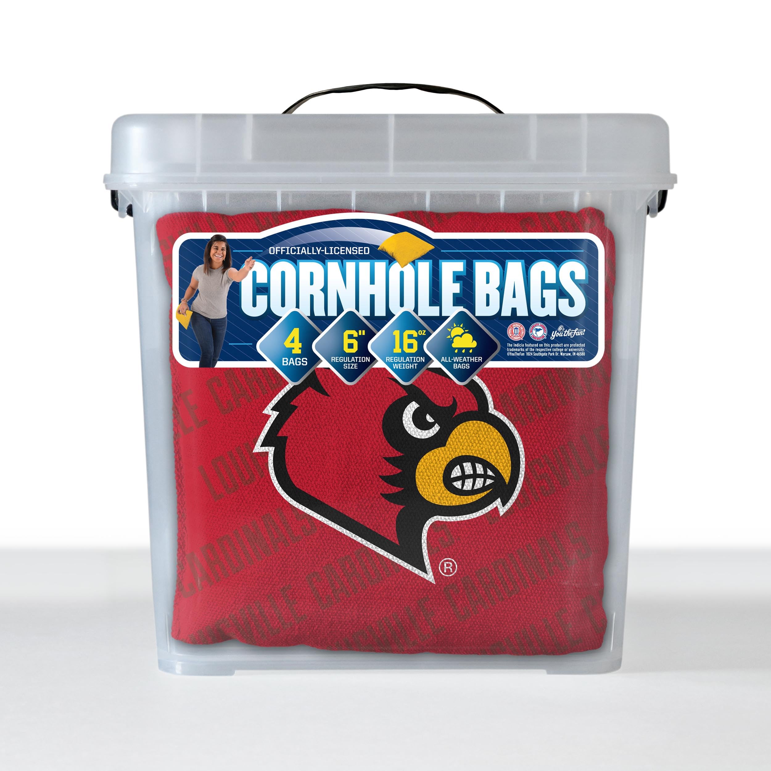 YouTheFan NCAA Louisville Cardinals Cornhole Bags - 4PK - Red - Sports Collectibles, Sports Memorabilia, Sports Fan Shop, Sports Gifts